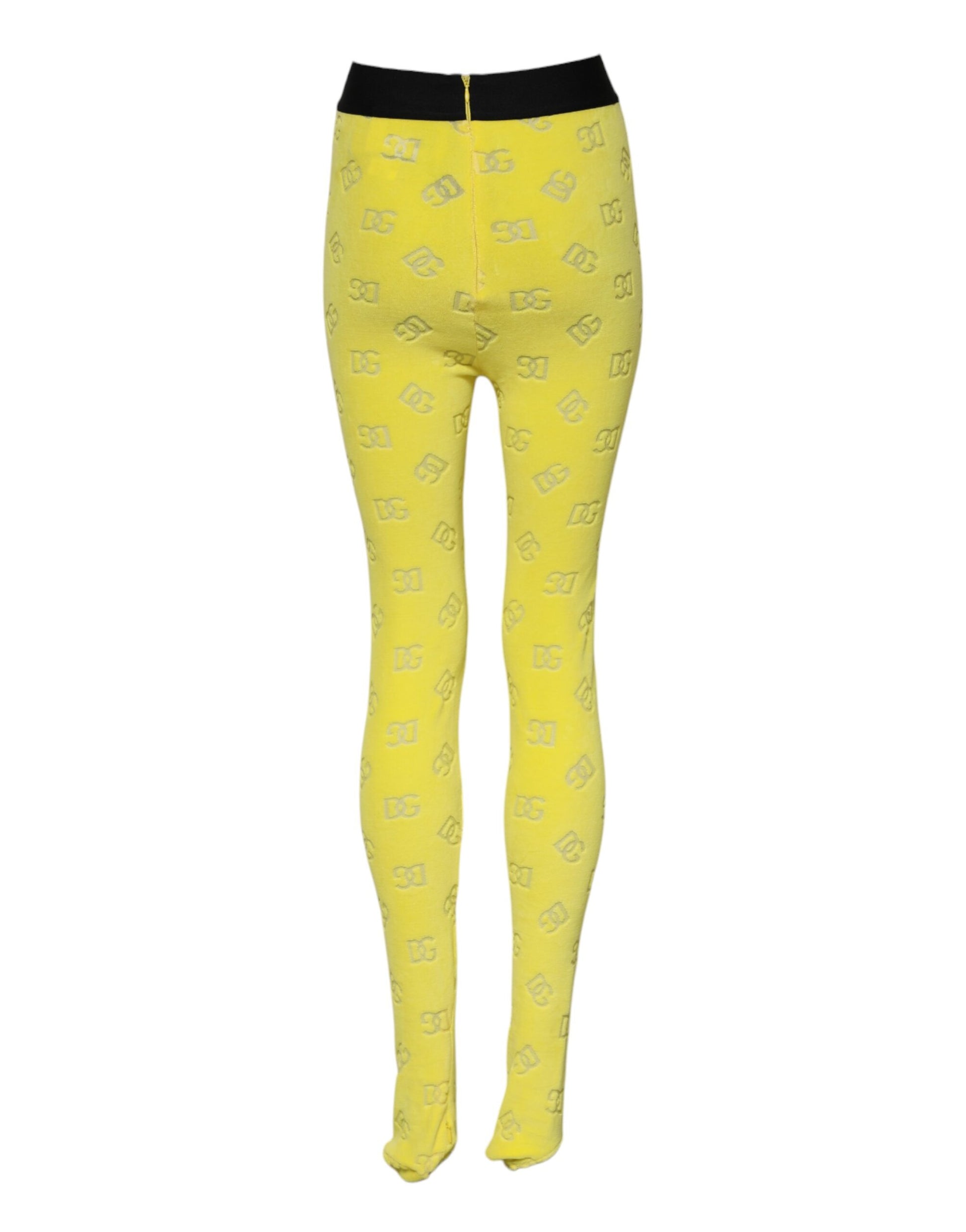 Pantalon legging slim à logo jaune Dolce &amp; Gabbana 