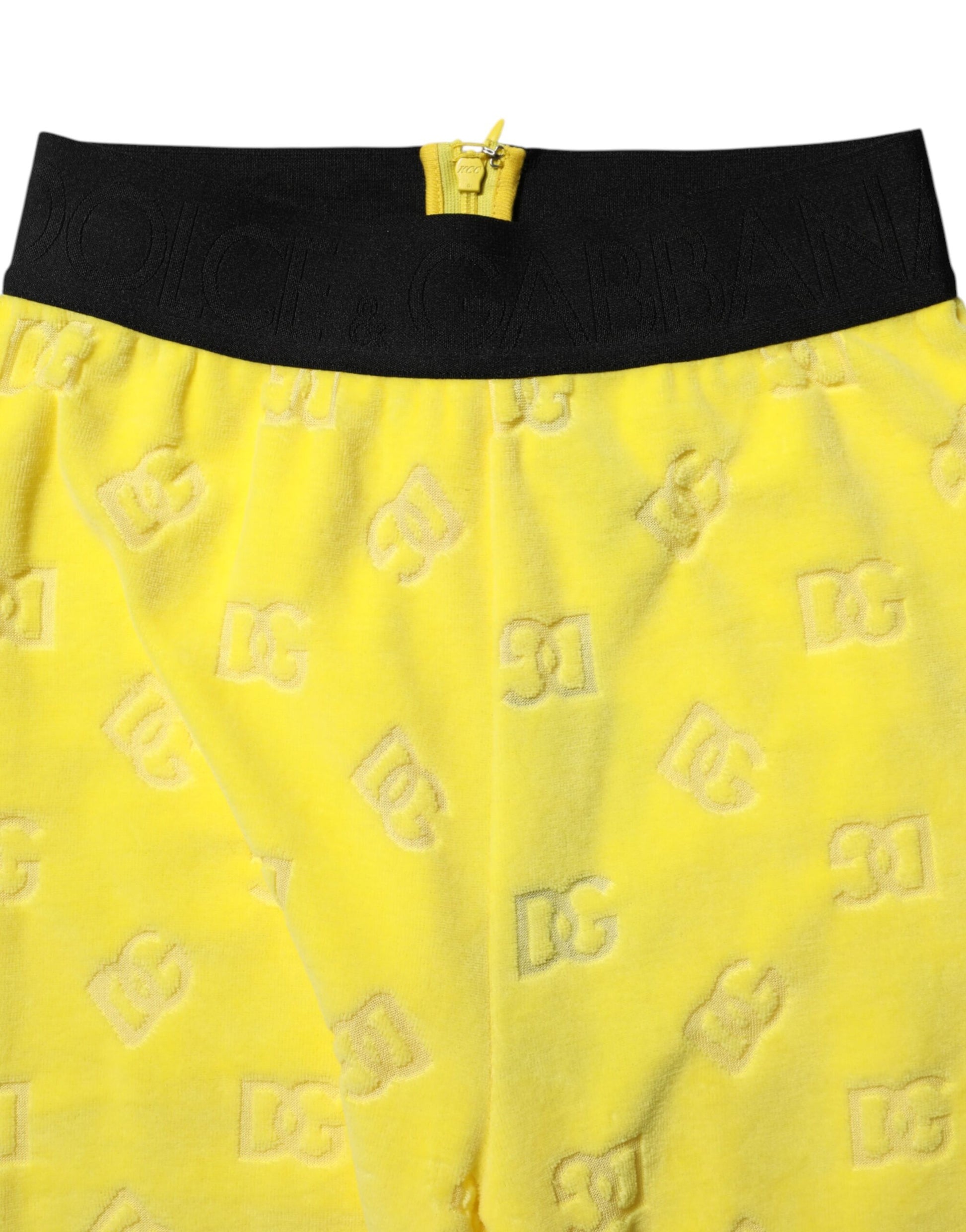 Pantalon legging slim à logo jaune Dolce &amp; Gabbana 