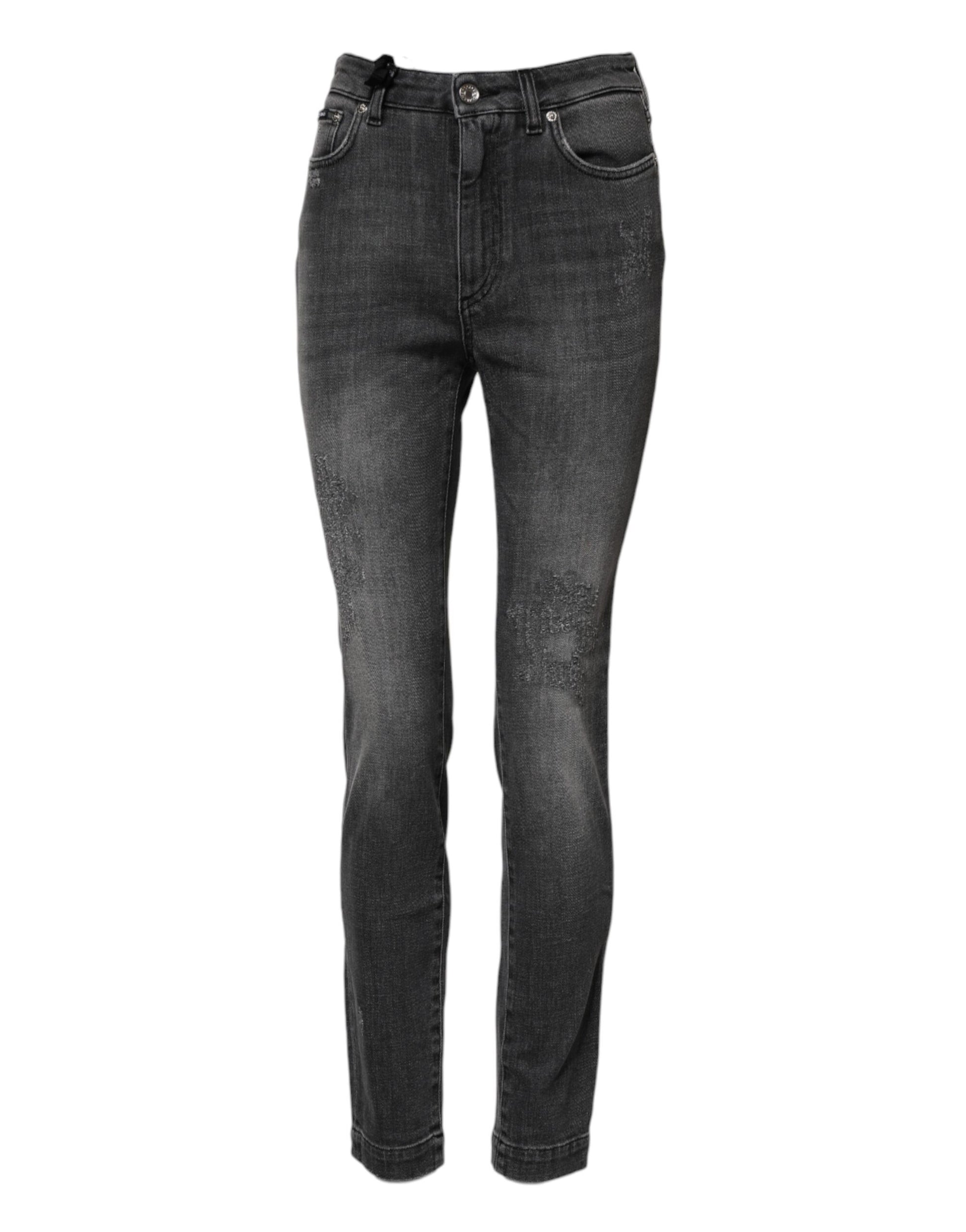 Jean skinny en coton gris foncé AUDREY de Dolce &amp; Gabbana 