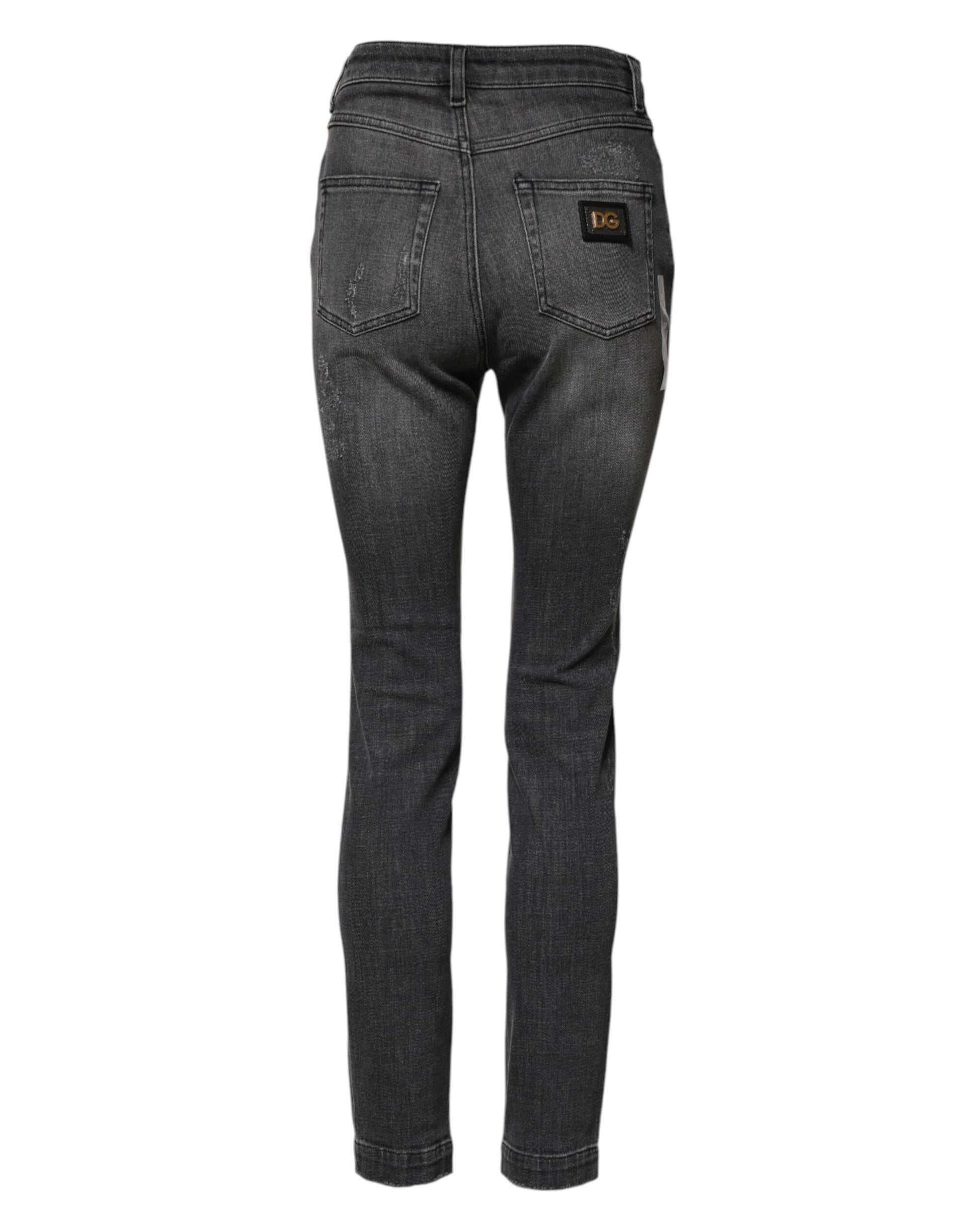 Jean skinny en coton gris foncé AUDREY de Dolce &amp; Gabbana 