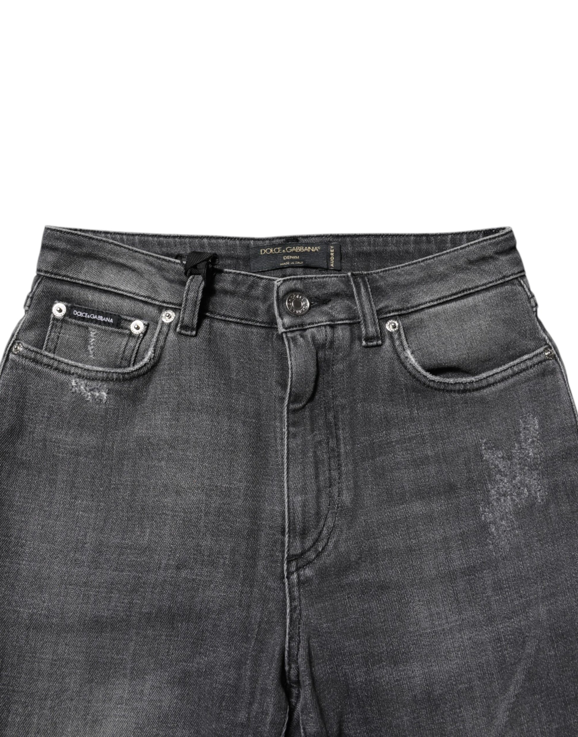 Jean skinny en coton gris foncé AUDREY de Dolce &amp; Gabbana 
