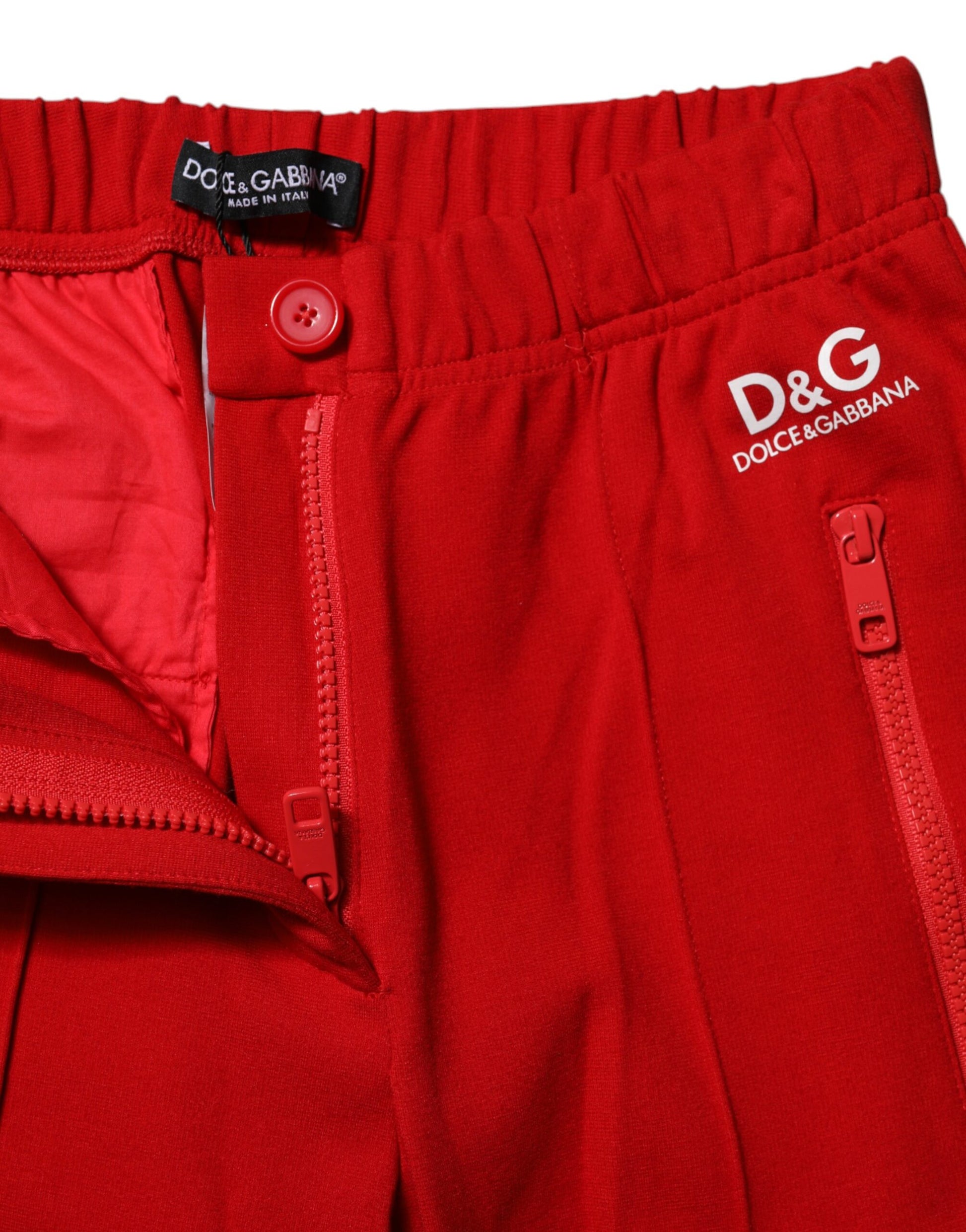 Pantalon slim taille moyenne rouge Dolce &amp; Gabbana 