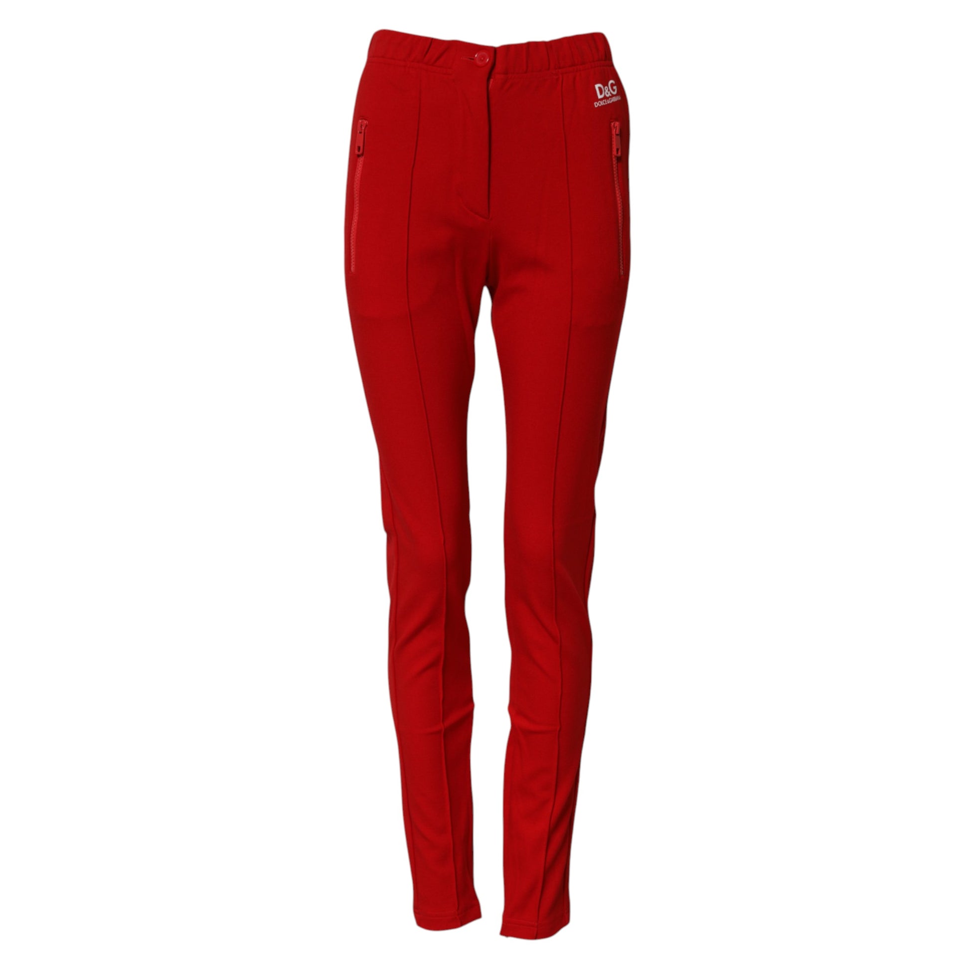 Pantalon slim taille moyenne rouge Dolce &amp; Gabbana 