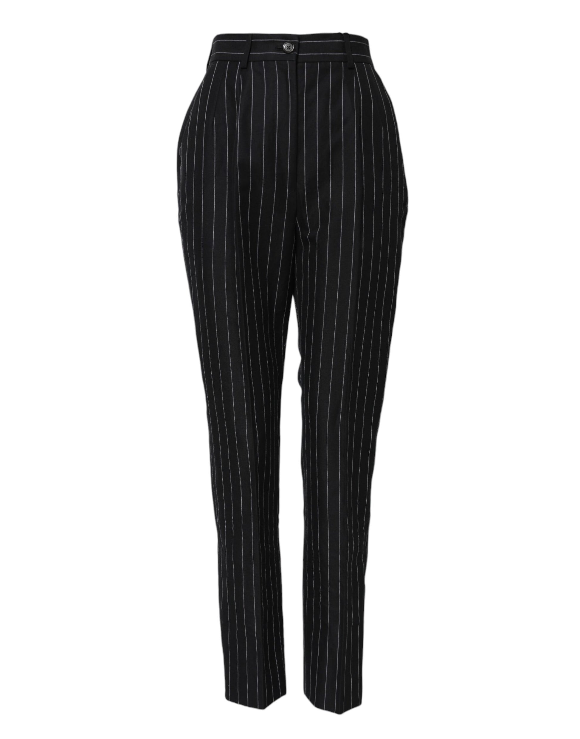 Pantalon fuselé taille haute à rayures noires Dolce &amp; Gabbana 