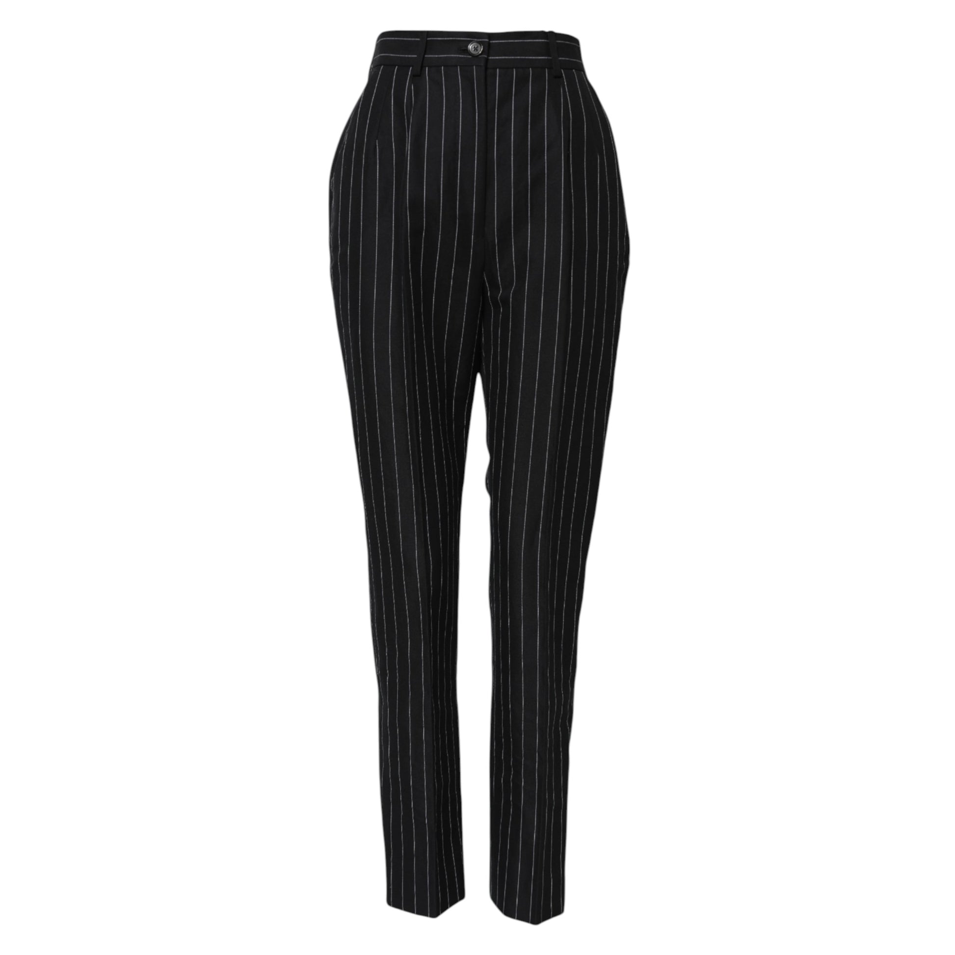 Pantalon fuselé taille haute à rayures noires Dolce &amp; Gabbana 