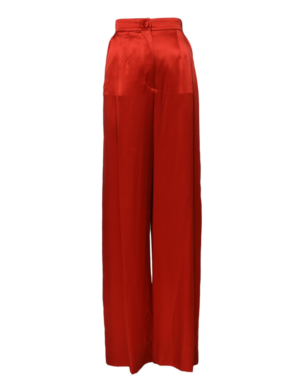 Pantalon large taille haute en satin rouge Dolce &amp; Gabbana 