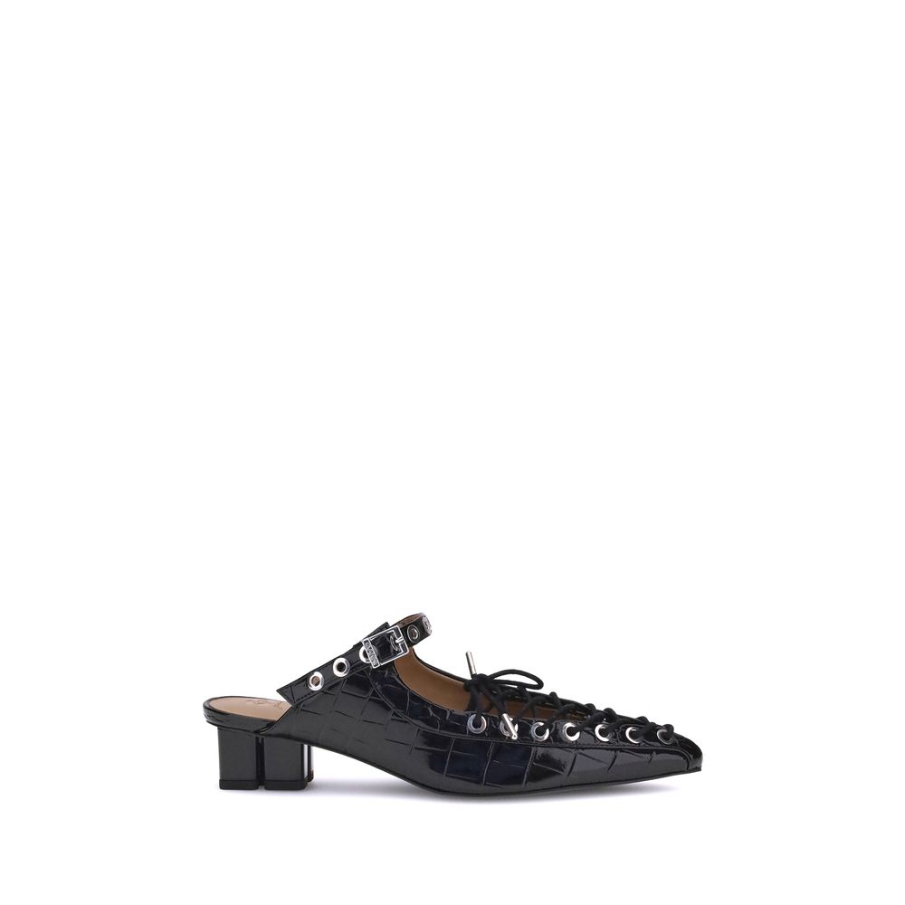 Mules à lacets Ganni Oleatex