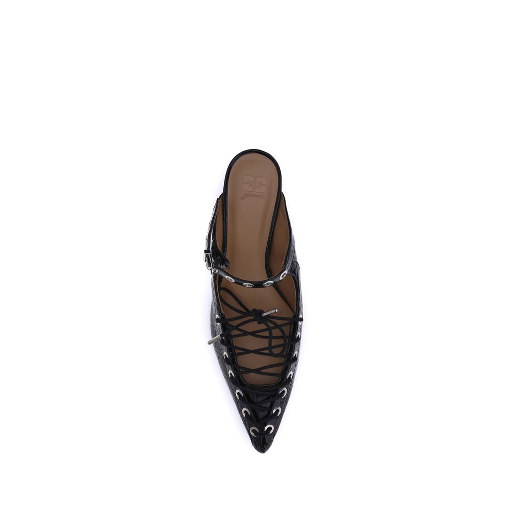 Mules à lacets Ganni Oleatex