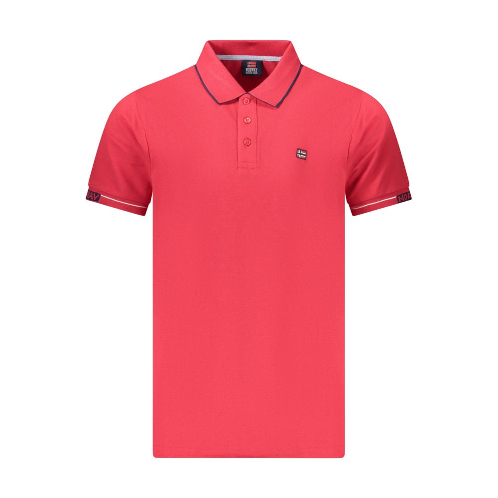 Polo rouge en coton pour homme, Norvège 1963