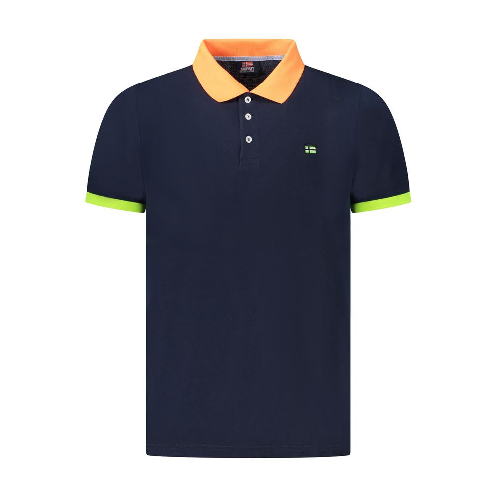 Polo bleu en coton pour homme, Norvège 1963