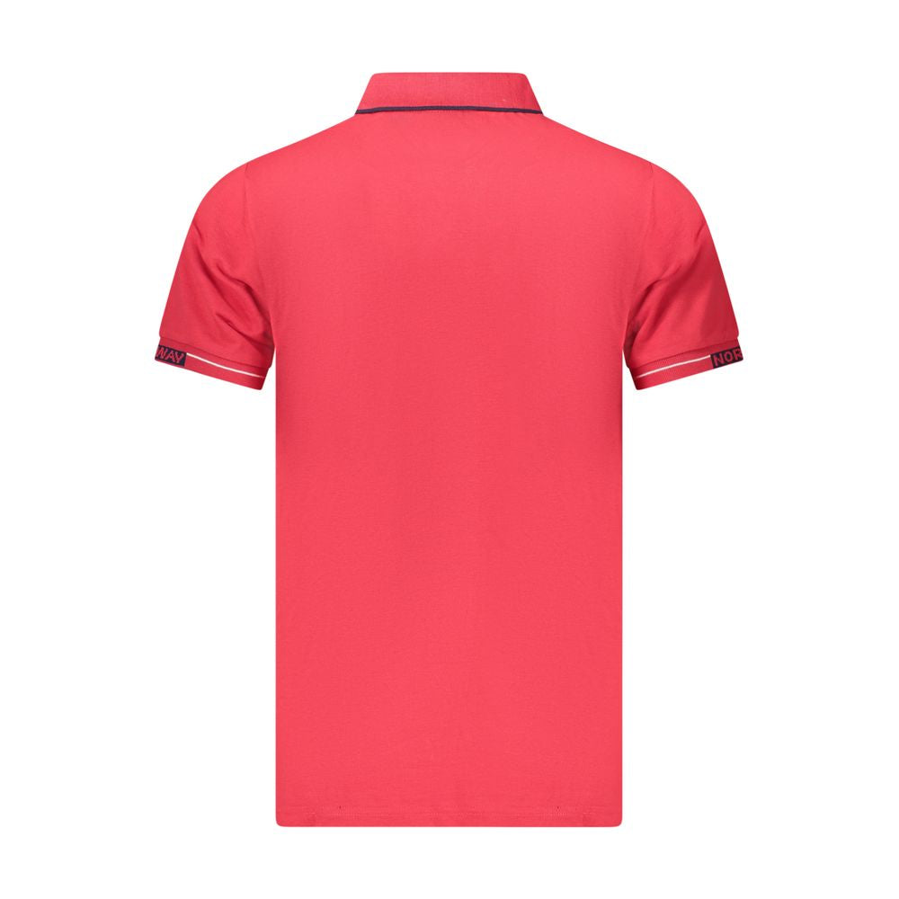 Polo rouge en coton pour homme, Norvège 1963