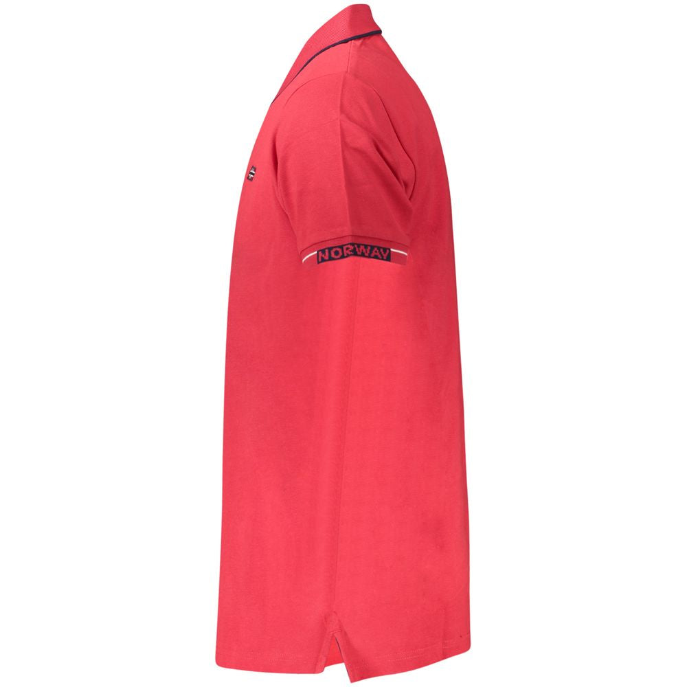 Polo rouge en coton pour homme, Norvège 1963