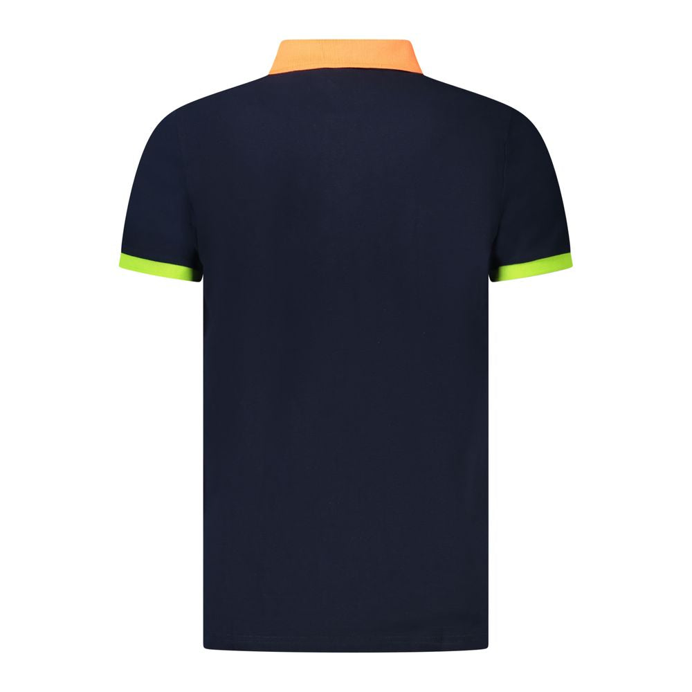 Polo bleu en coton pour homme, Norvège 1963