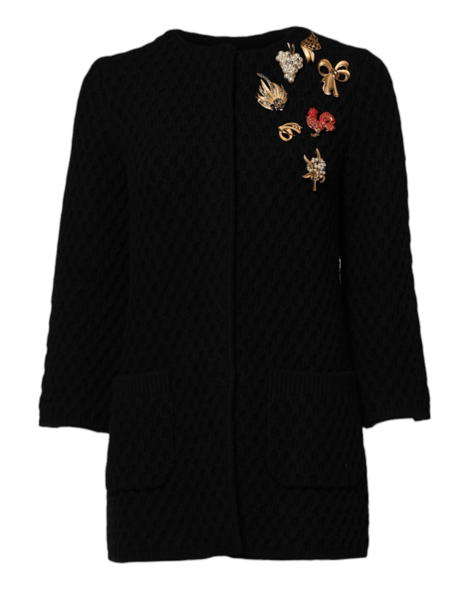Veste matelassée en cachemire noir Dolce &amp; Gabbana