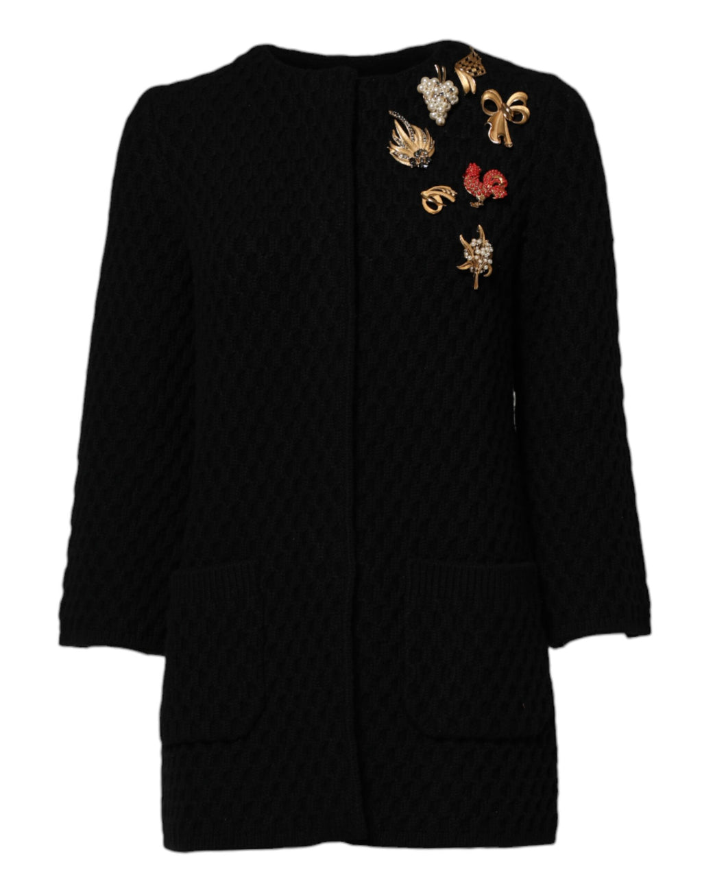 Veste matelassée en cachemire noir Dolce &amp; Gabbana