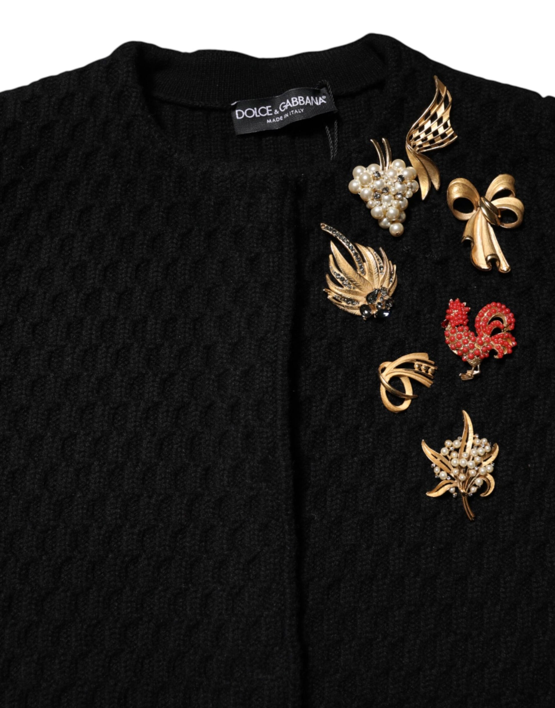 Veste matelassée en cachemire noir Dolce &amp; Gabbana