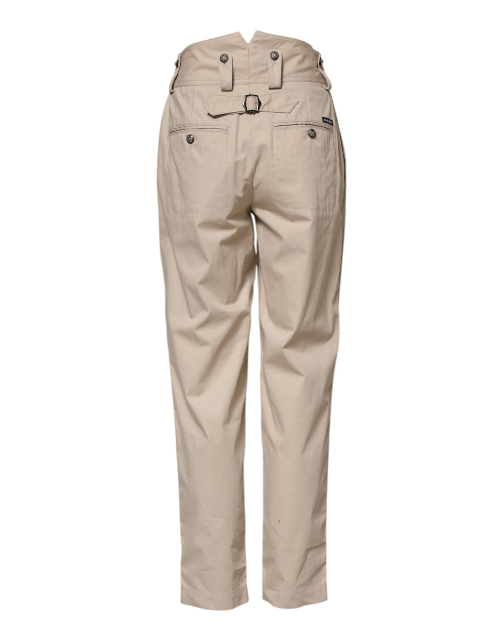 Pantalon taille haute en coton beige Dolce &amp; Gabbana