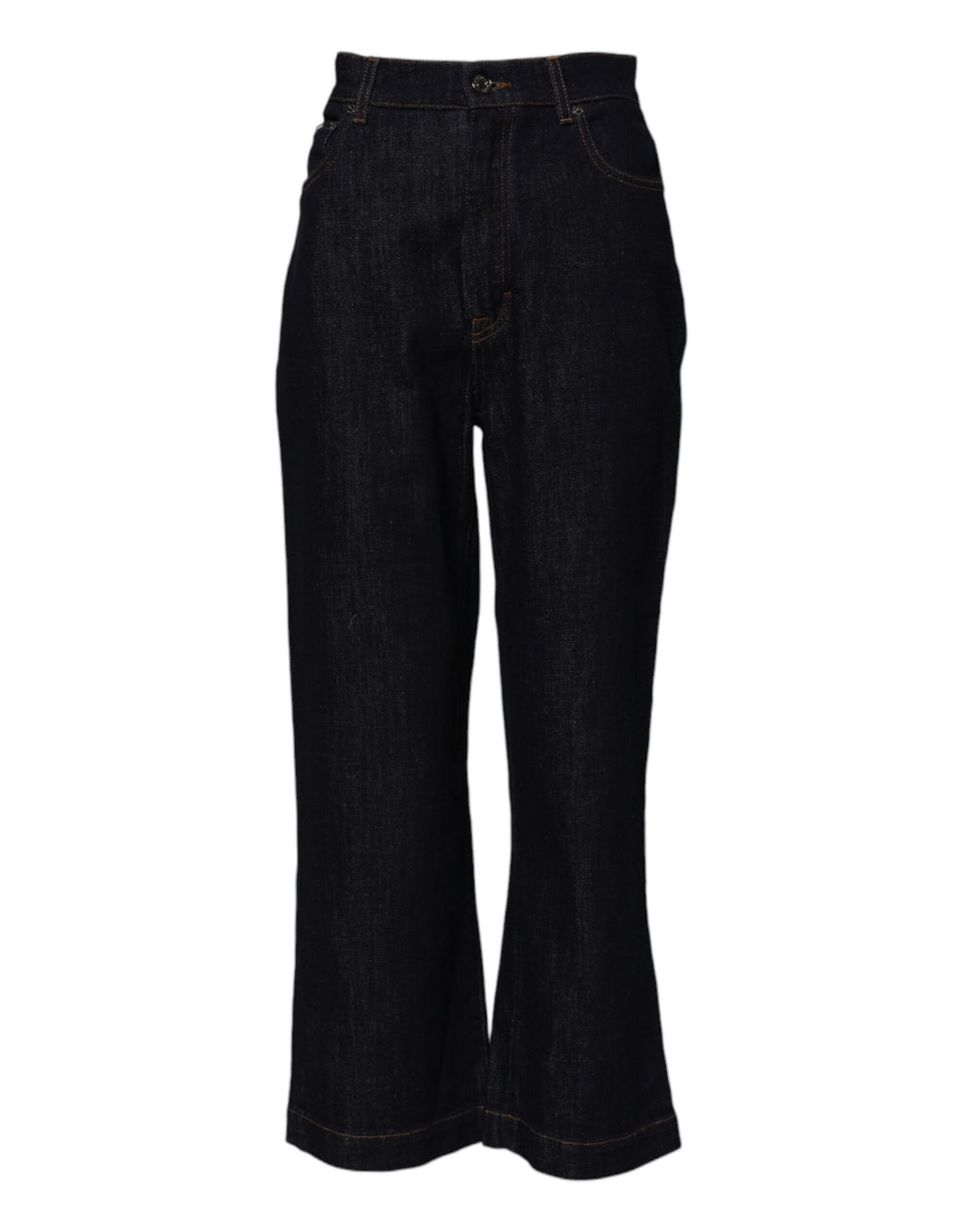 Jean évasé taille haute en coton bleu Dolce &amp; Gabbana 