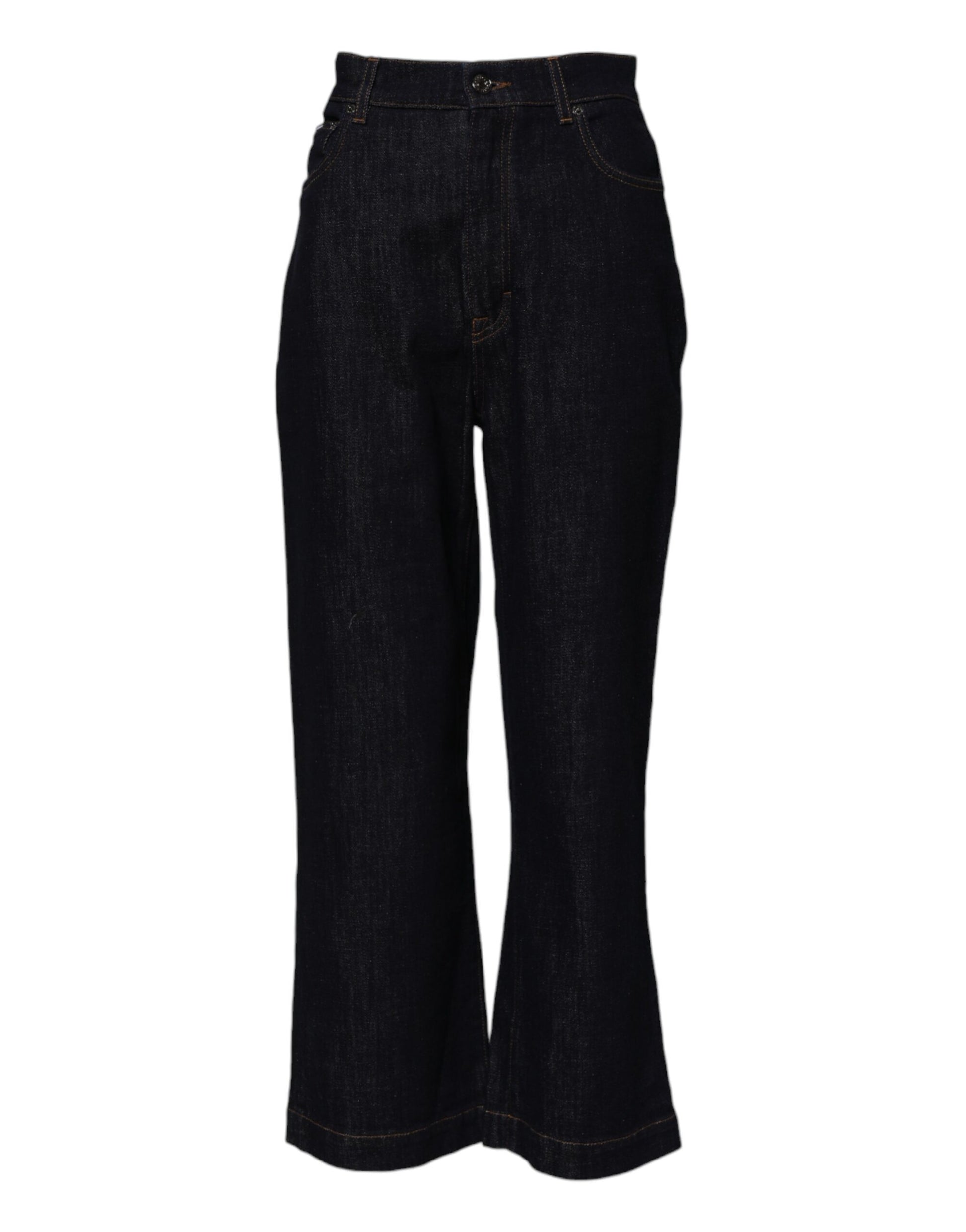 Jean évasé taille haute en coton bleu Dolce &amp; Gabbana 