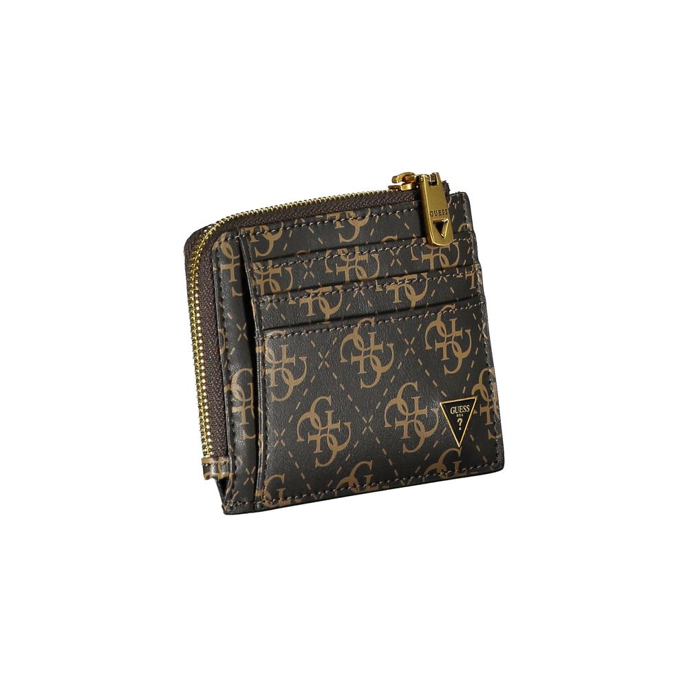 Portefeuille Guess Jeans en cuir marron