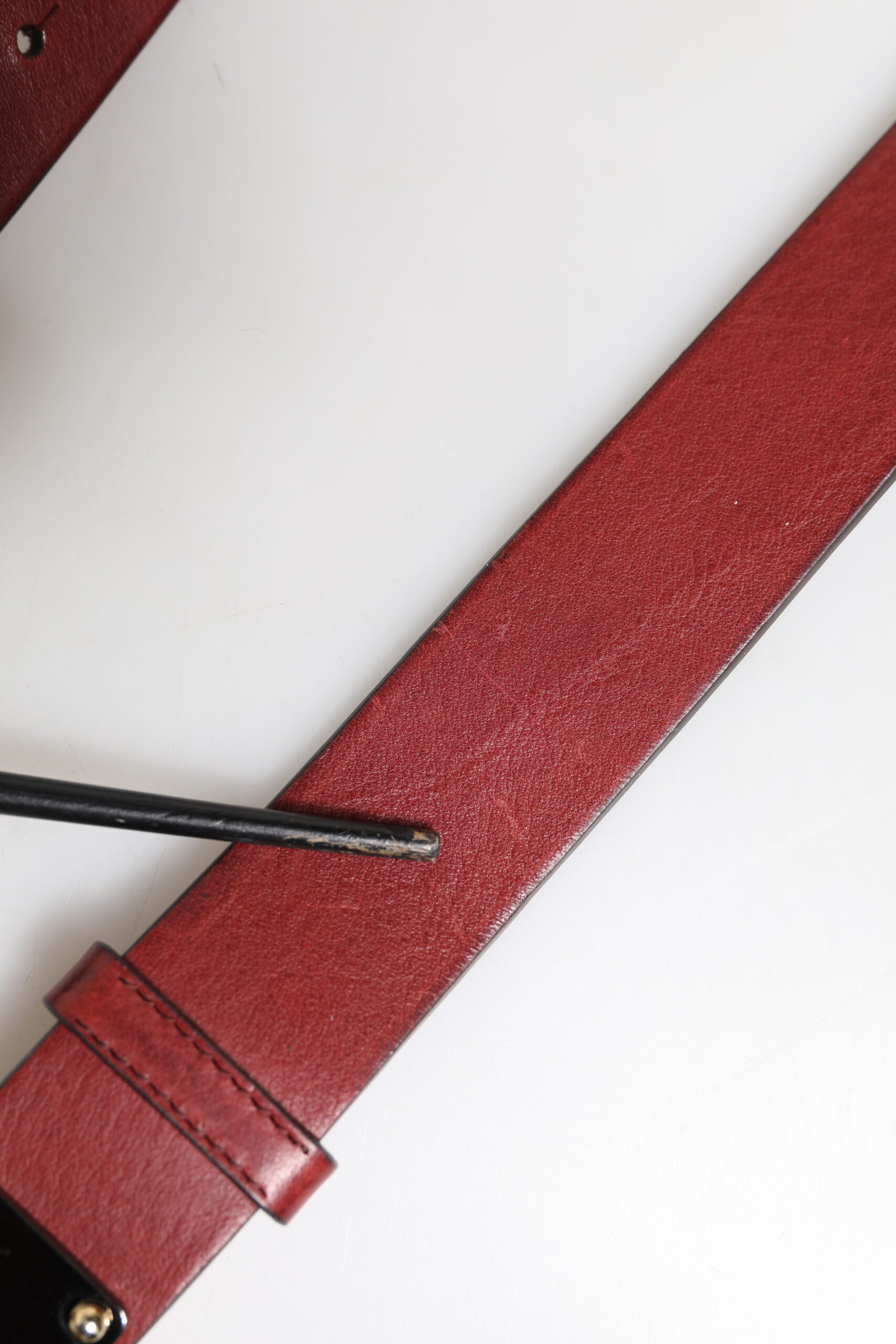 Ceinture classique en cuir marron Dolce &amp; Gabbana avec boucle en métal et logo