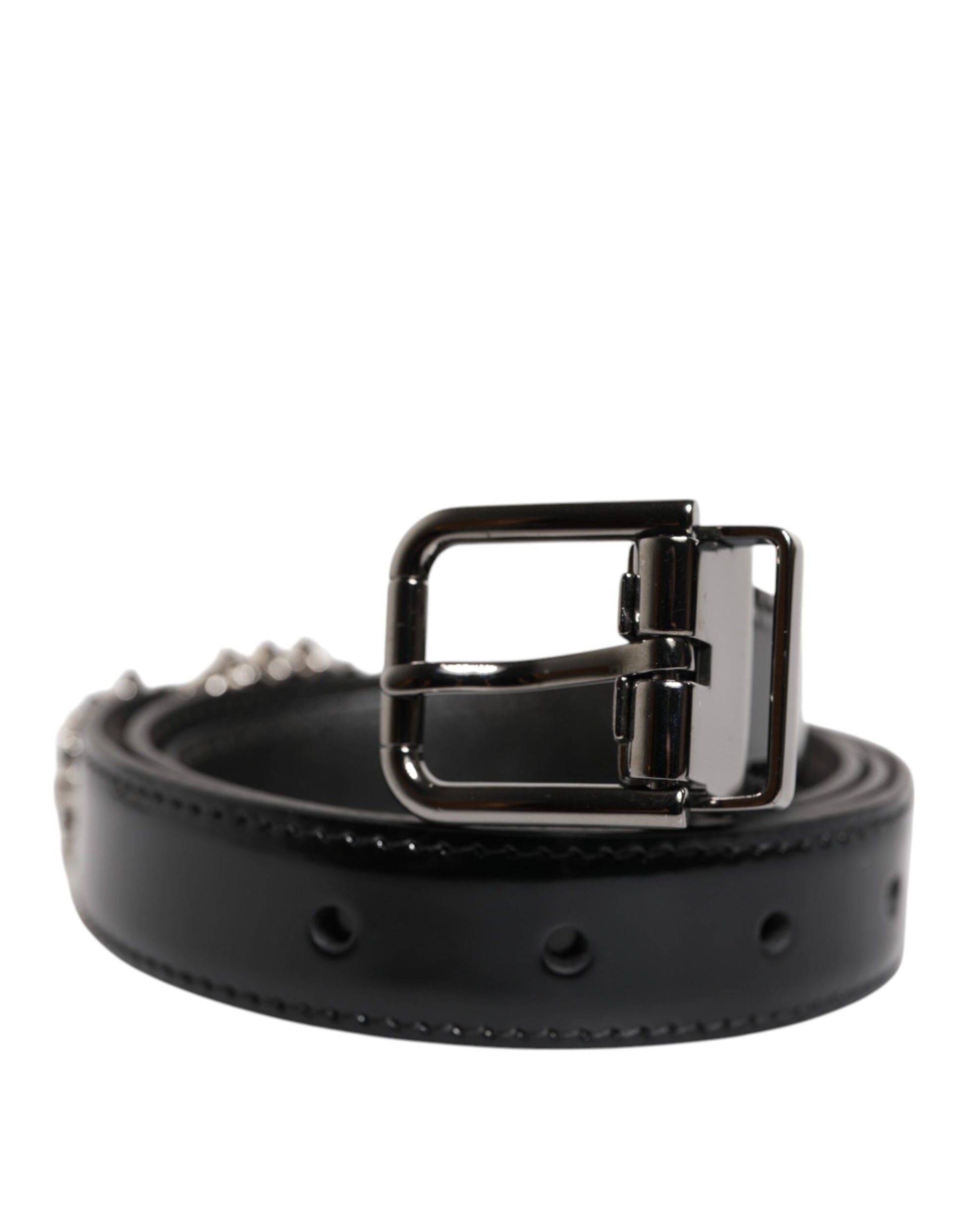 Ceinture à boucle en métal noir ornée du logo Dolce &amp; Gabbana