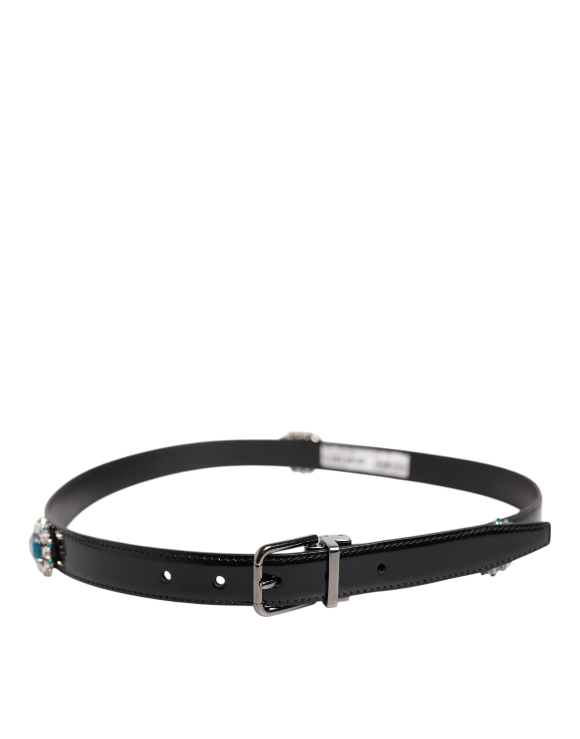 Ceinture à boucle en métal noir ornée du logo Dolce &amp; Gabbana