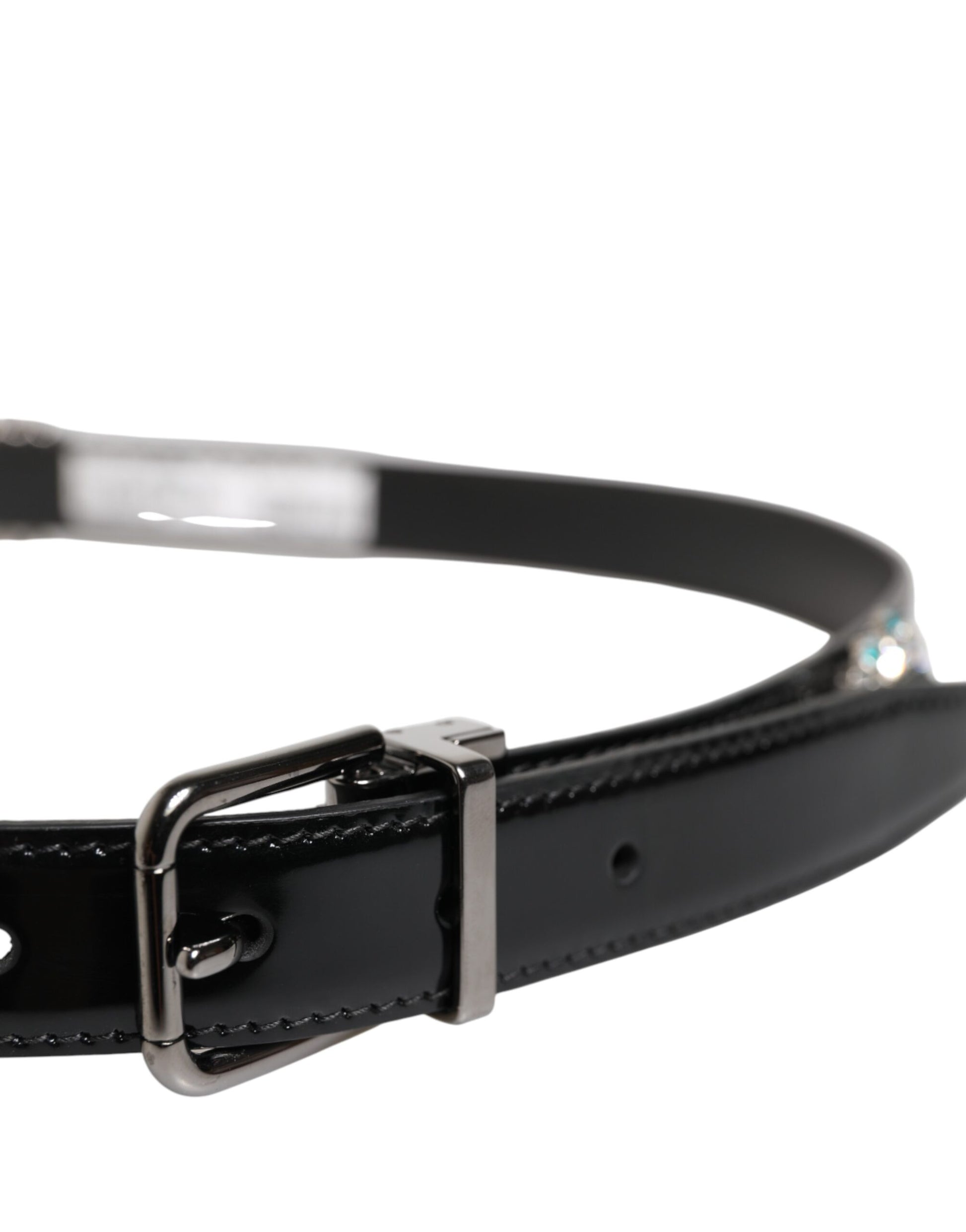 Ceinture à boucle en métal noir ornée du logo Dolce &amp; Gabbana