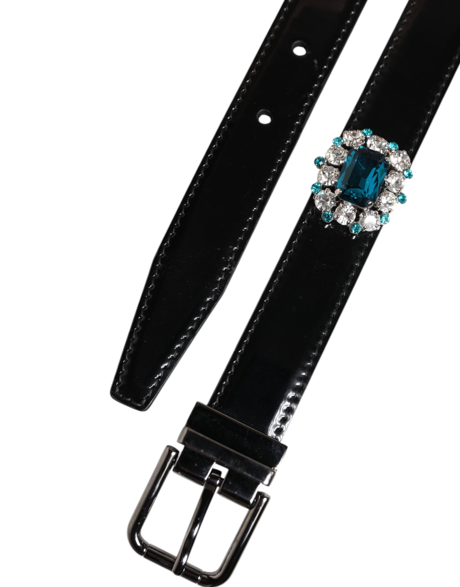 Ceinture à boucle en métal noir ornée du logo Dolce &amp; Gabbana