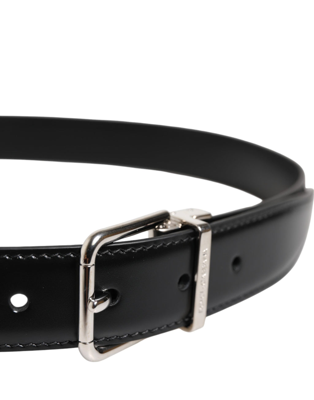 Ceinture classique en cuir noir Dolce &amp; Gabbana avec boucle en métal