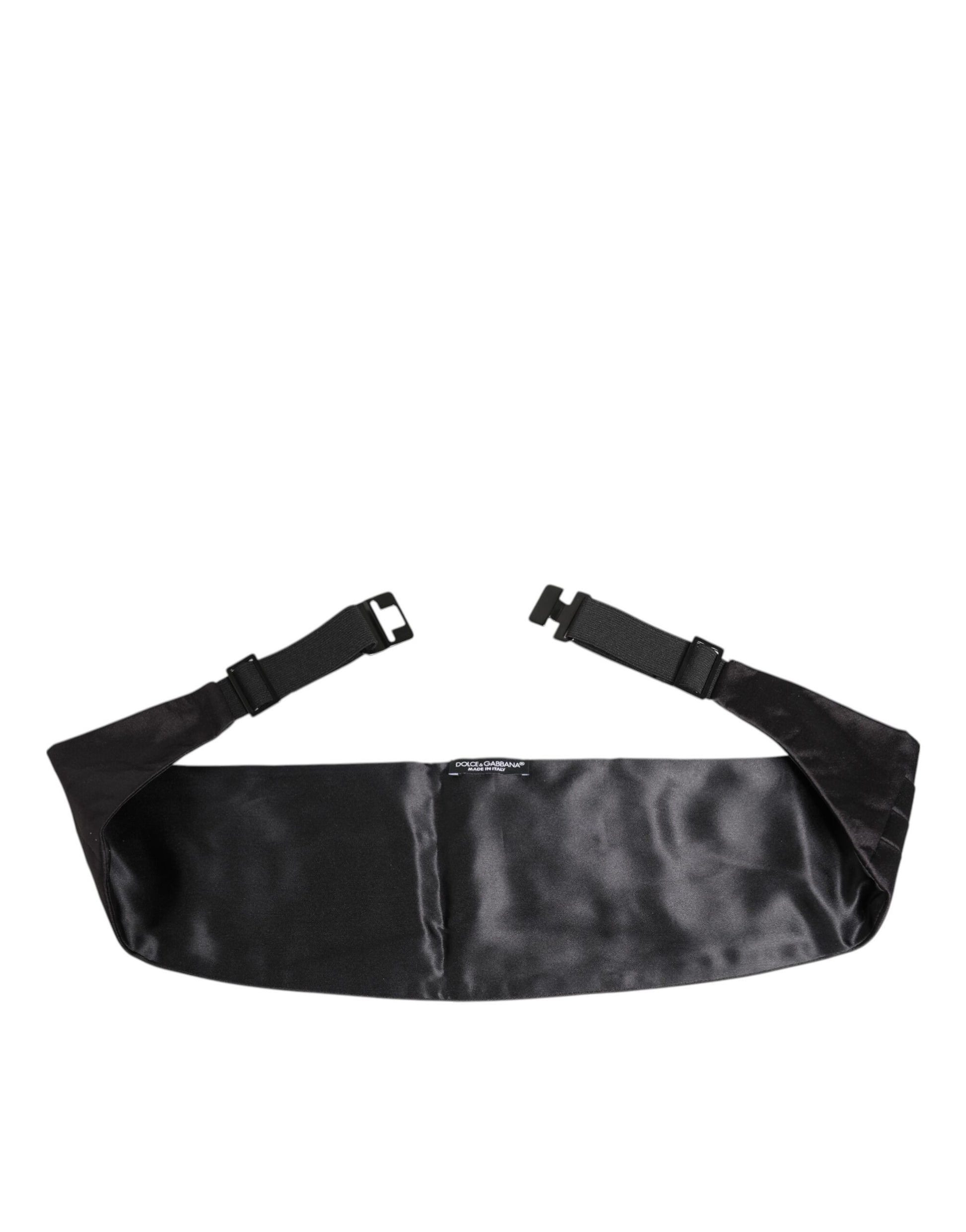 Ceinture large 100 % soie noire Dolce &amp; Gabbana pour homme