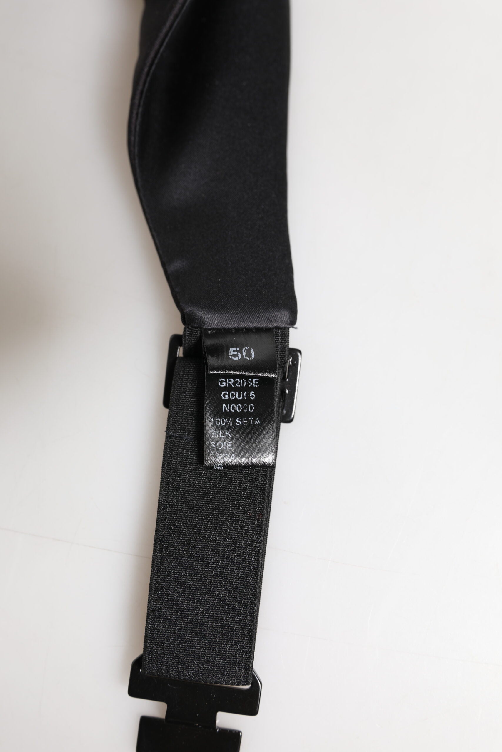 Ceinture large 100 % soie noire Dolce &amp; Gabbana pour homme