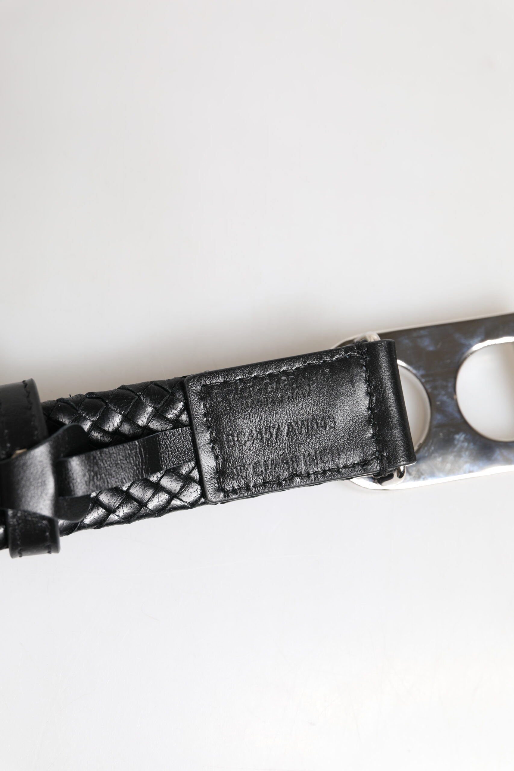 Ceinture classique en cuir noir Dolce &amp; Gabbana avec boucle logo DG