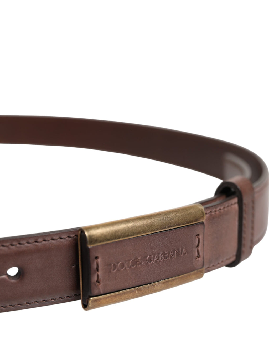 Ceinture Dolce &amp; Gabbana en cuir de veau marron avec boucle antique