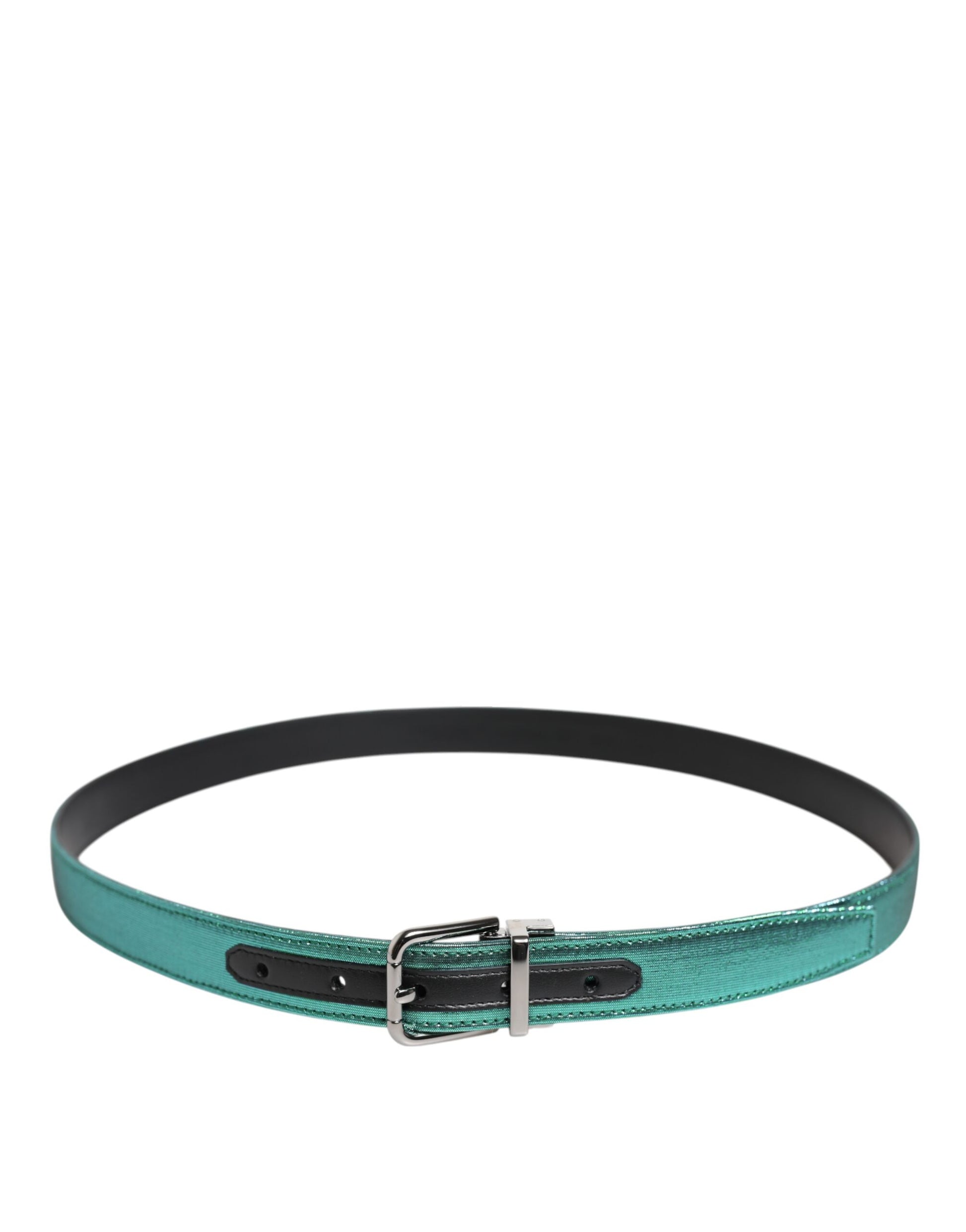 Ceinture Dolce &amp; Gabbana en polyester vert et noir avec boucle en métal