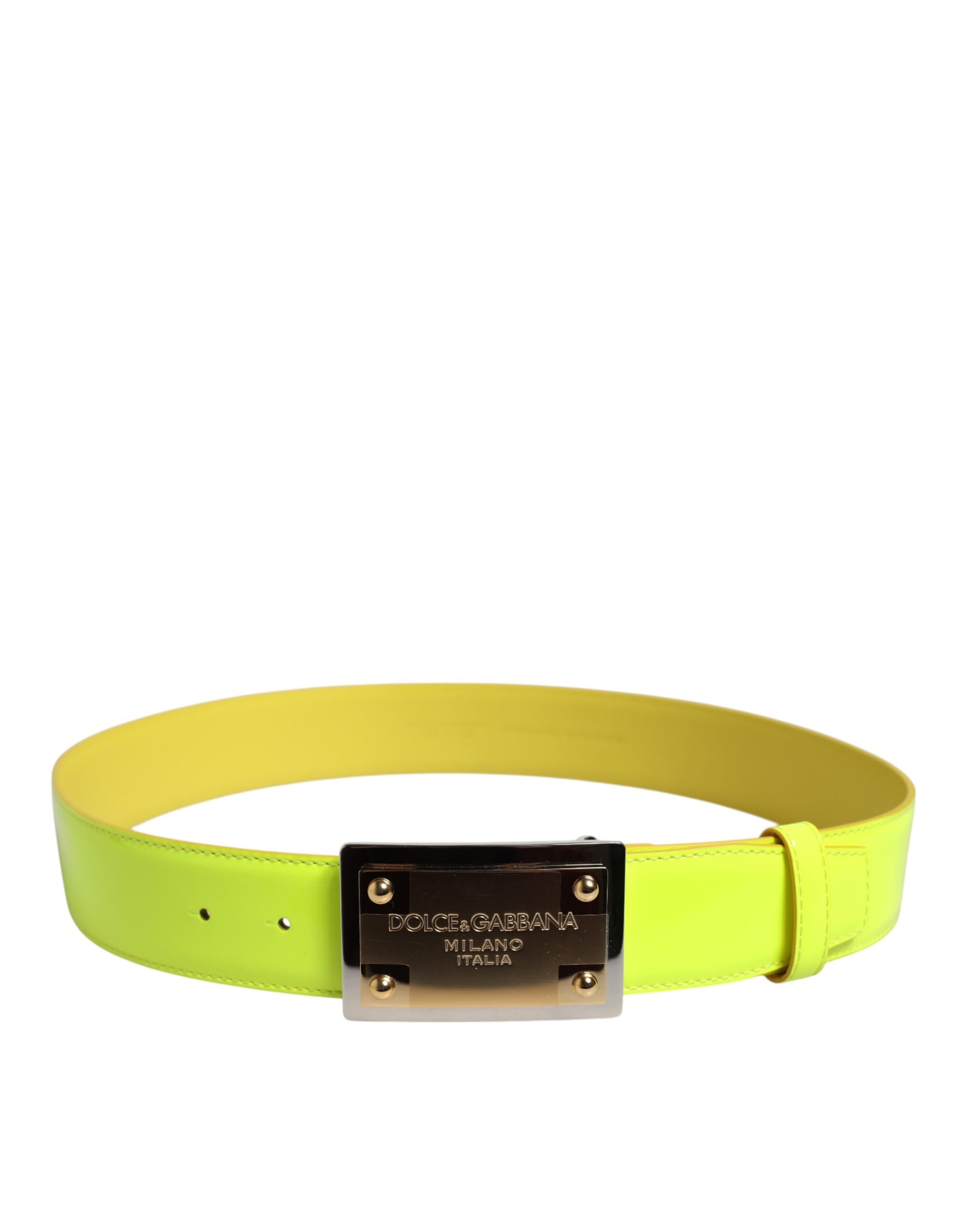 Ceinture classique à boucle en métal jaune et vert Dolce &amp; Gabbana