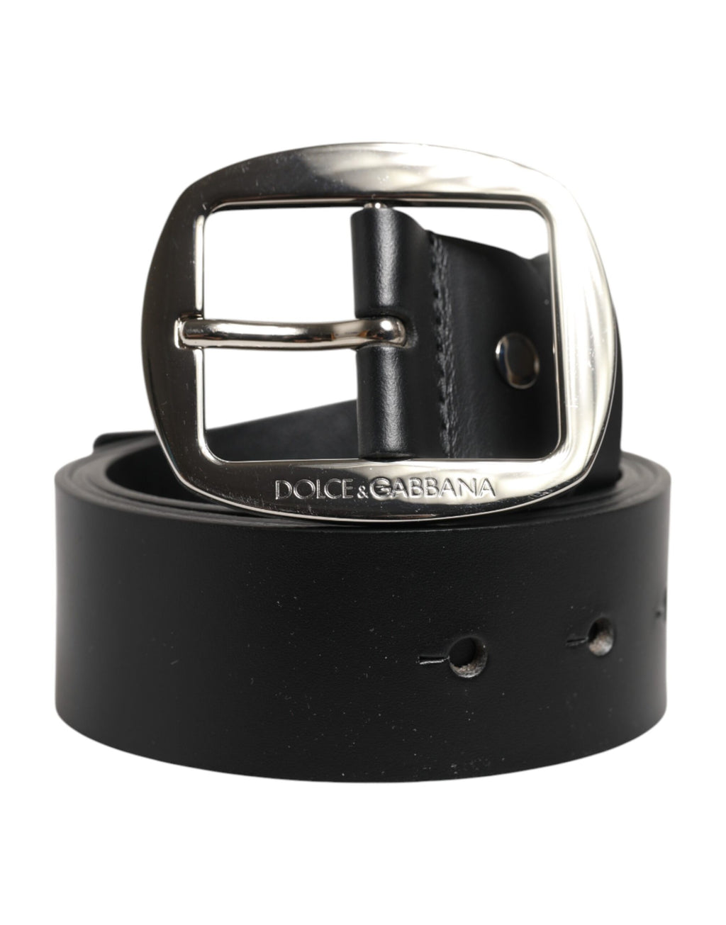Ceinture classique en cuir noir Dolce &amp; Gabbana avec boucle en métal