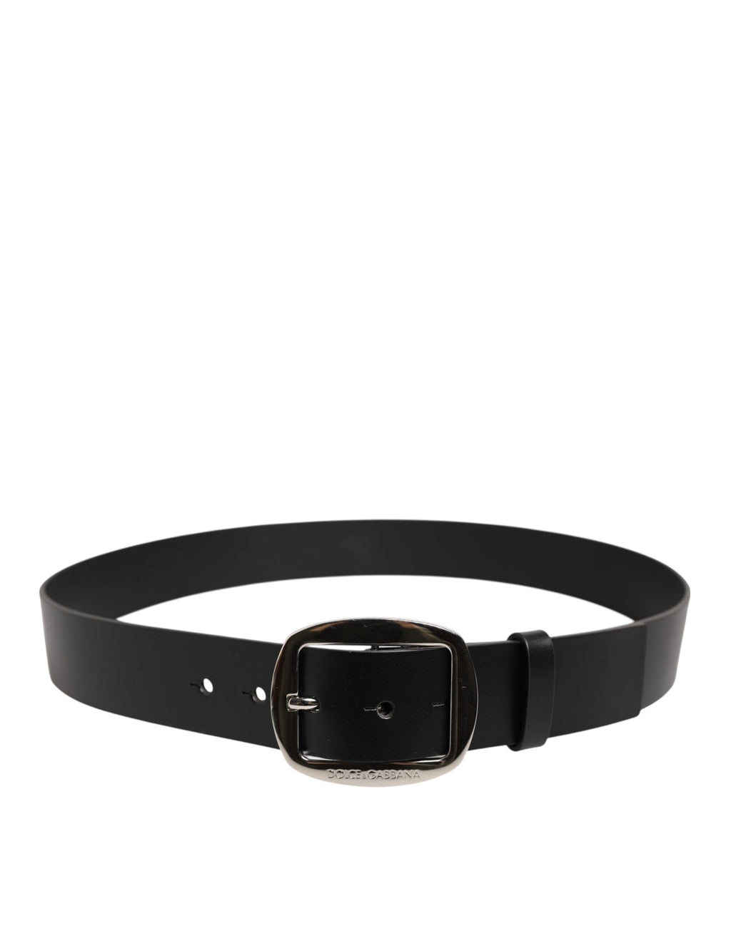Ceinture classique en cuir noir Dolce &amp; Gabbana avec boucle en métal