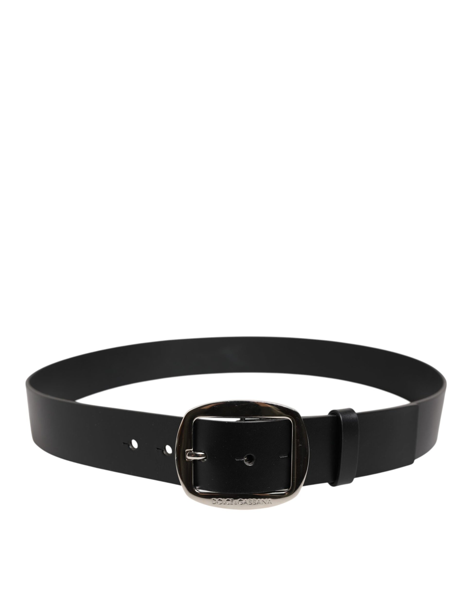 Ceinture classique en cuir noir Dolce &amp; Gabbana avec boucle en métal