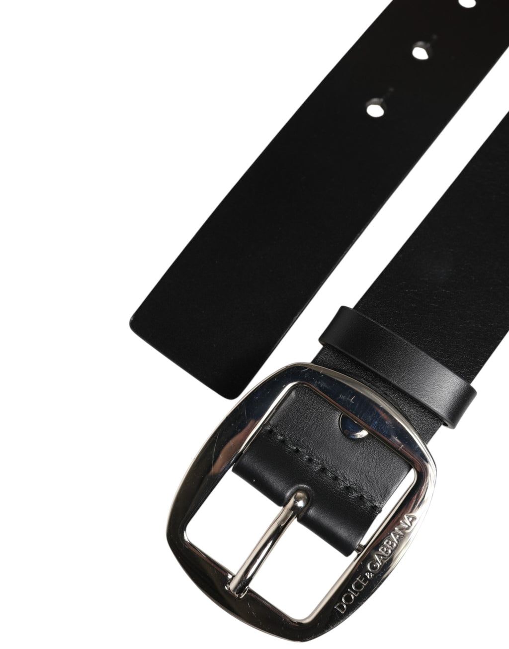 Ceinture classique en cuir noir Dolce &amp; Gabbana avec boucle en métal