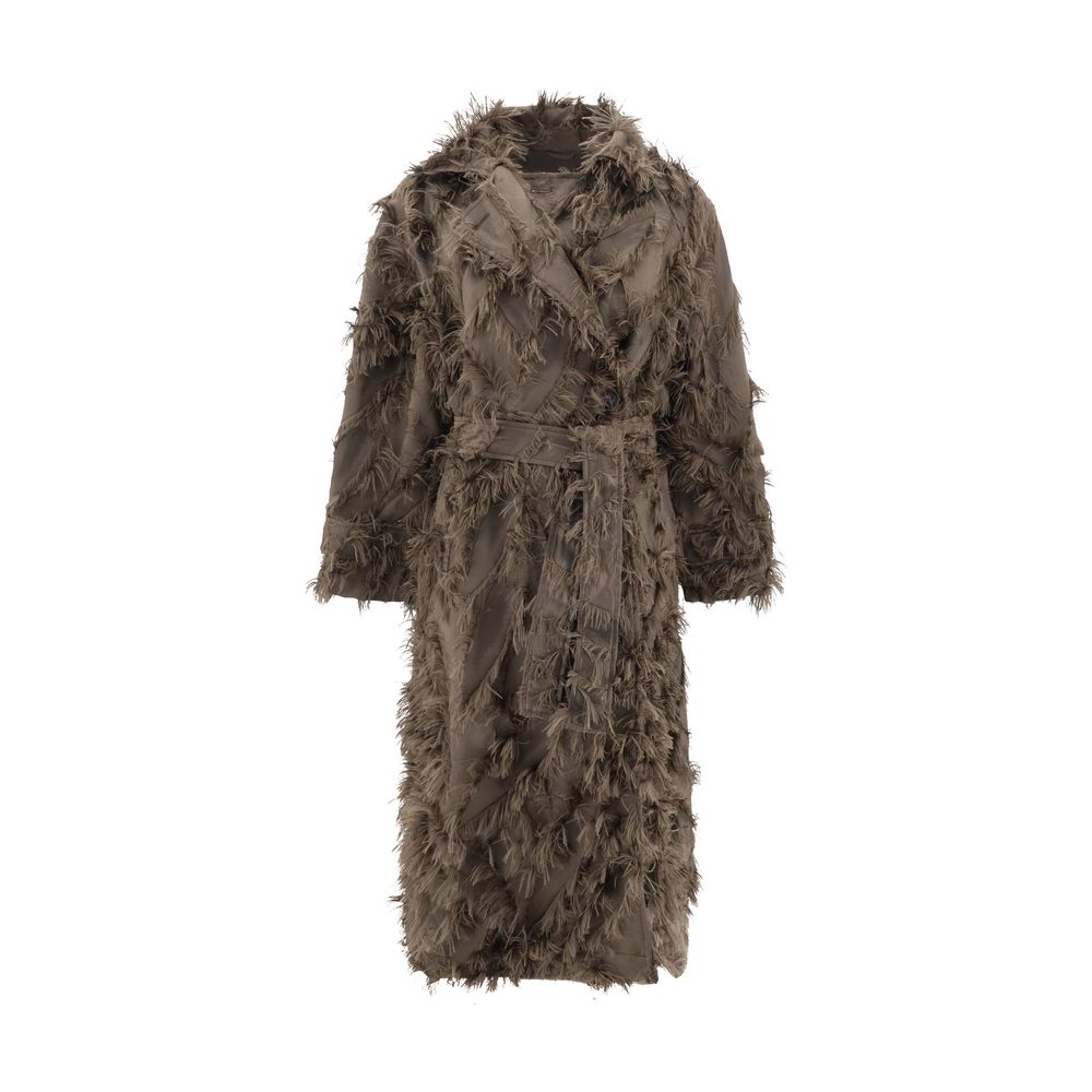 Manteau Brunello Cucinelli avec détails en fourrure