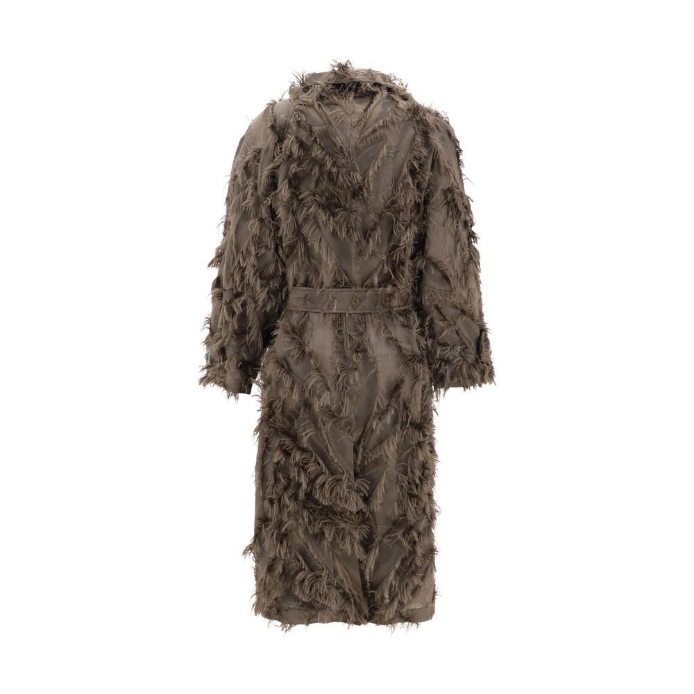 Manteau Brunello Cucinelli avec détails en fourrure
