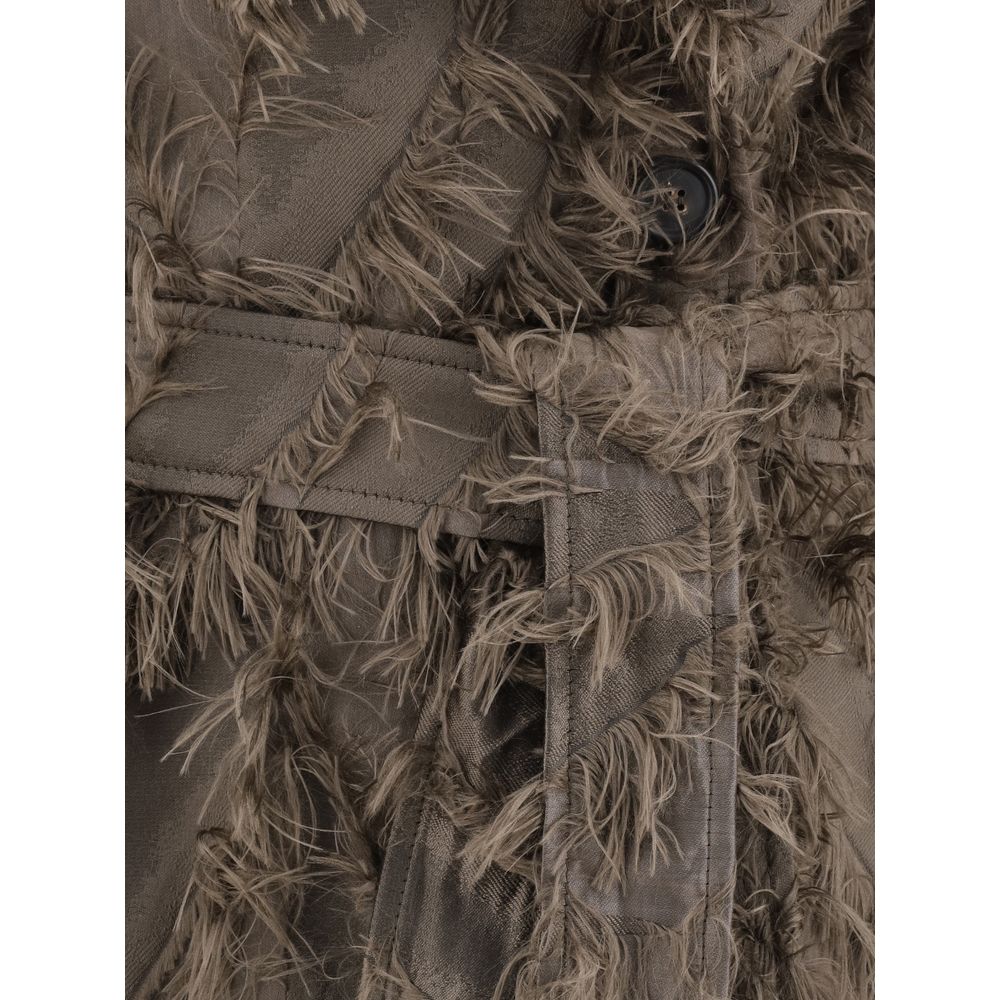 Manteau Brunello Cucinelli avec détails en fourrure