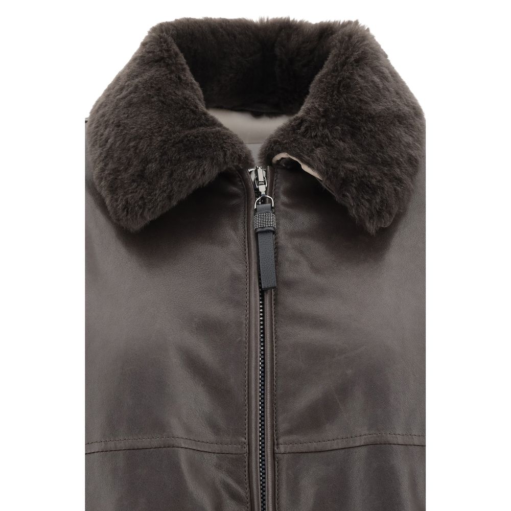 Veste en cuir Brunello Cucinelli