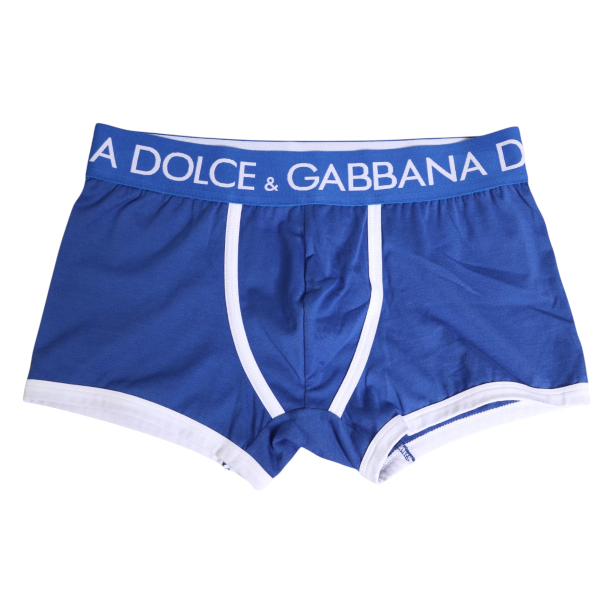 Boxer classique en coton stretch bleu Dolce &amp; Gabbana