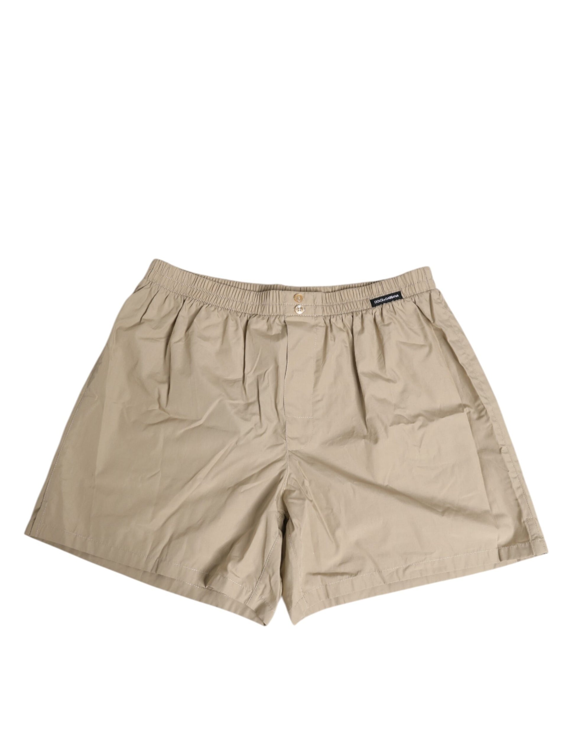 Boxer classique en coton beige Dolce &amp; Gabbana
