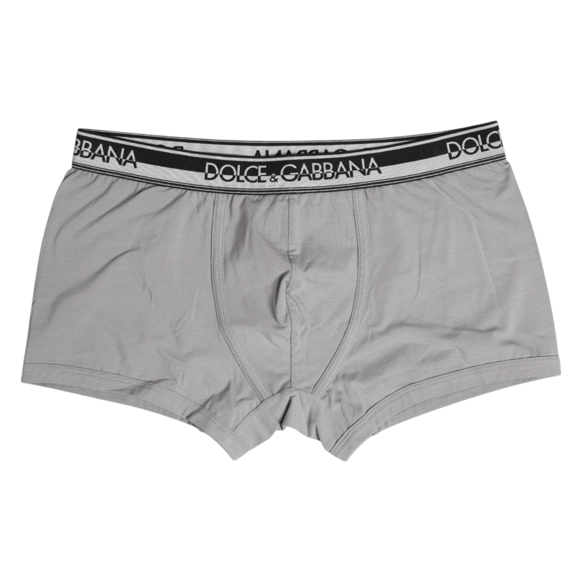 Boxer classique en coton stretch gris Dolce &amp; Gabbana