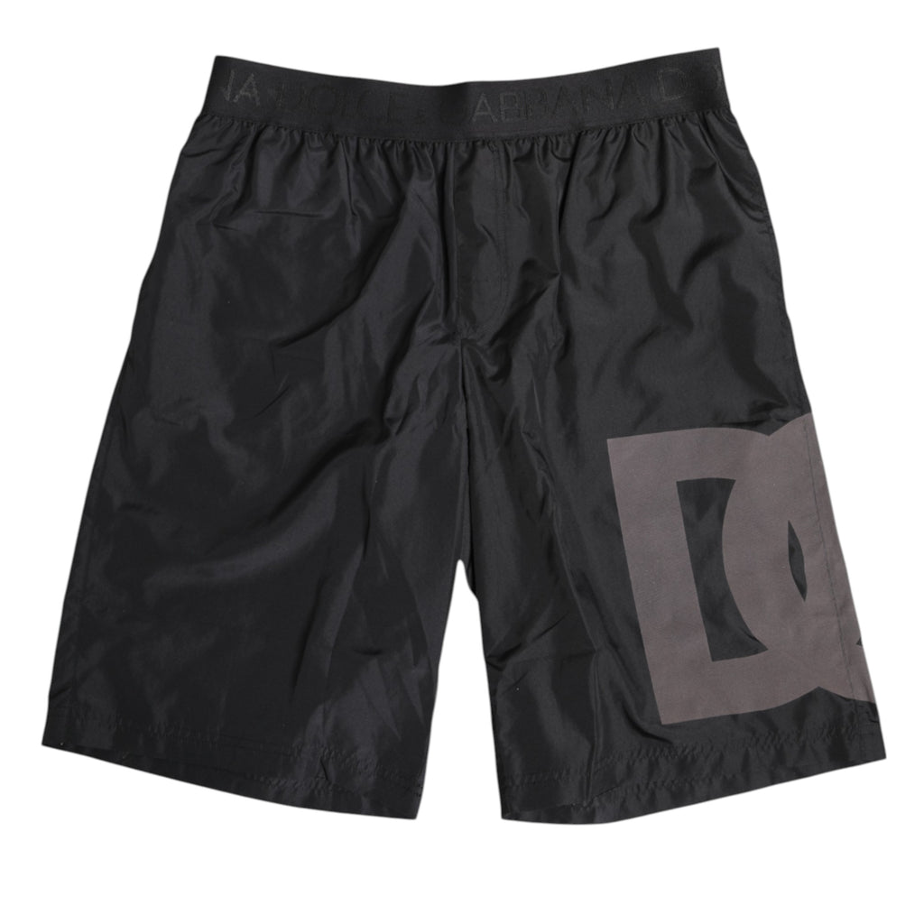 Maillot de bain Dolce &amp; Gabbana noir avec logo imprimé pour homme
