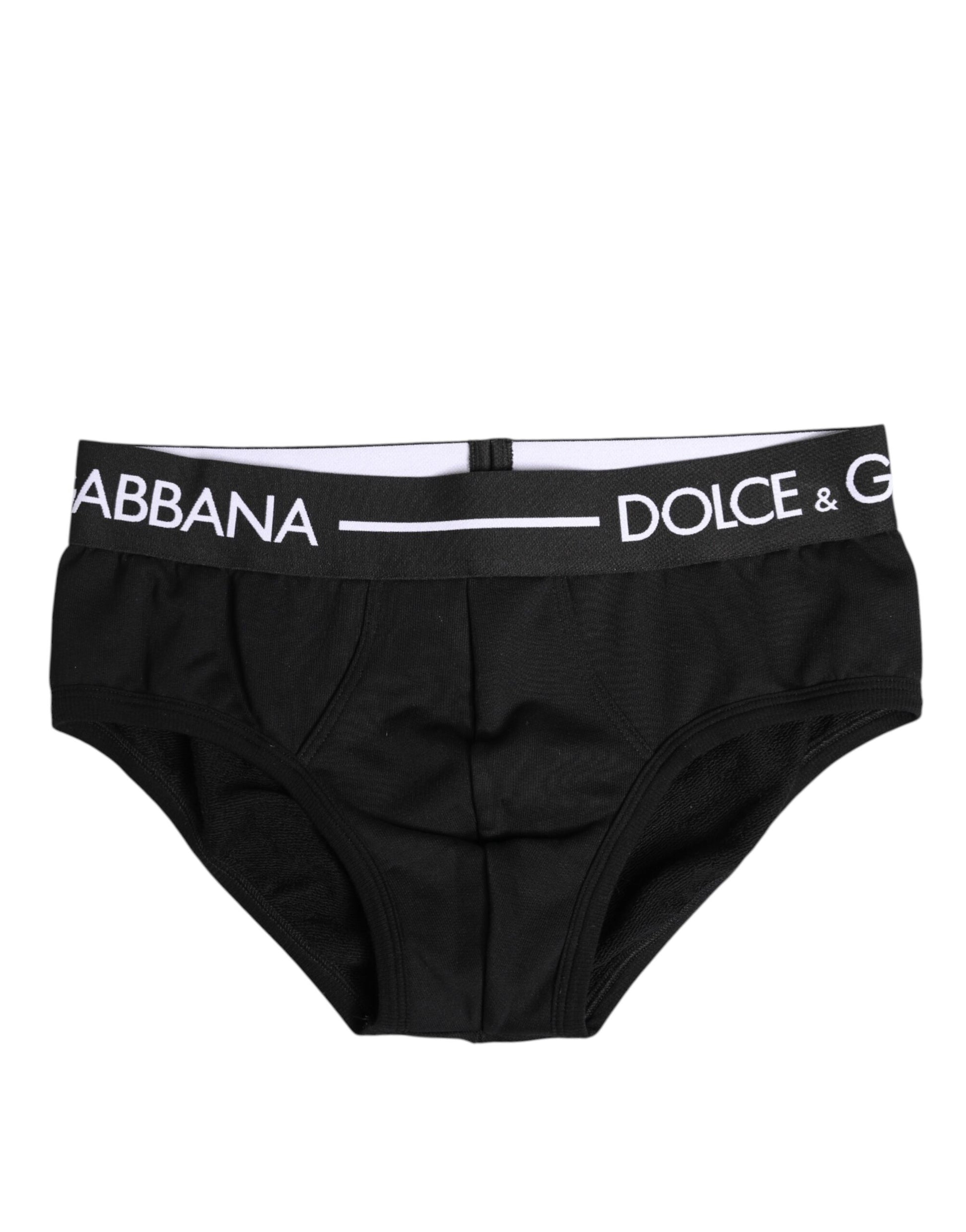 Sous-vêtement classique en coton stretch noir Dolce &amp; Gabbana