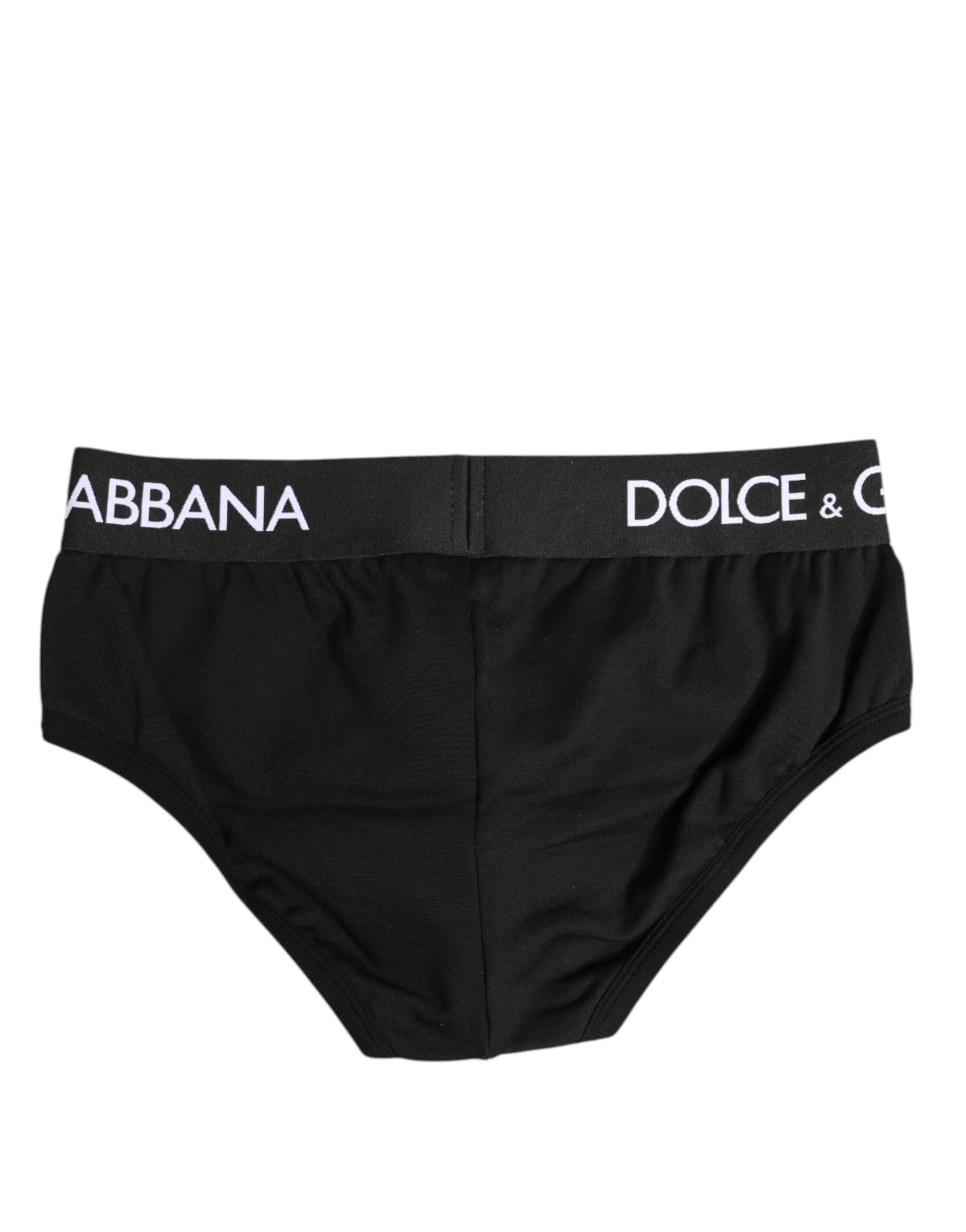 Sous-vêtement classique en coton stretch noir Dolce &amp; Gabbana